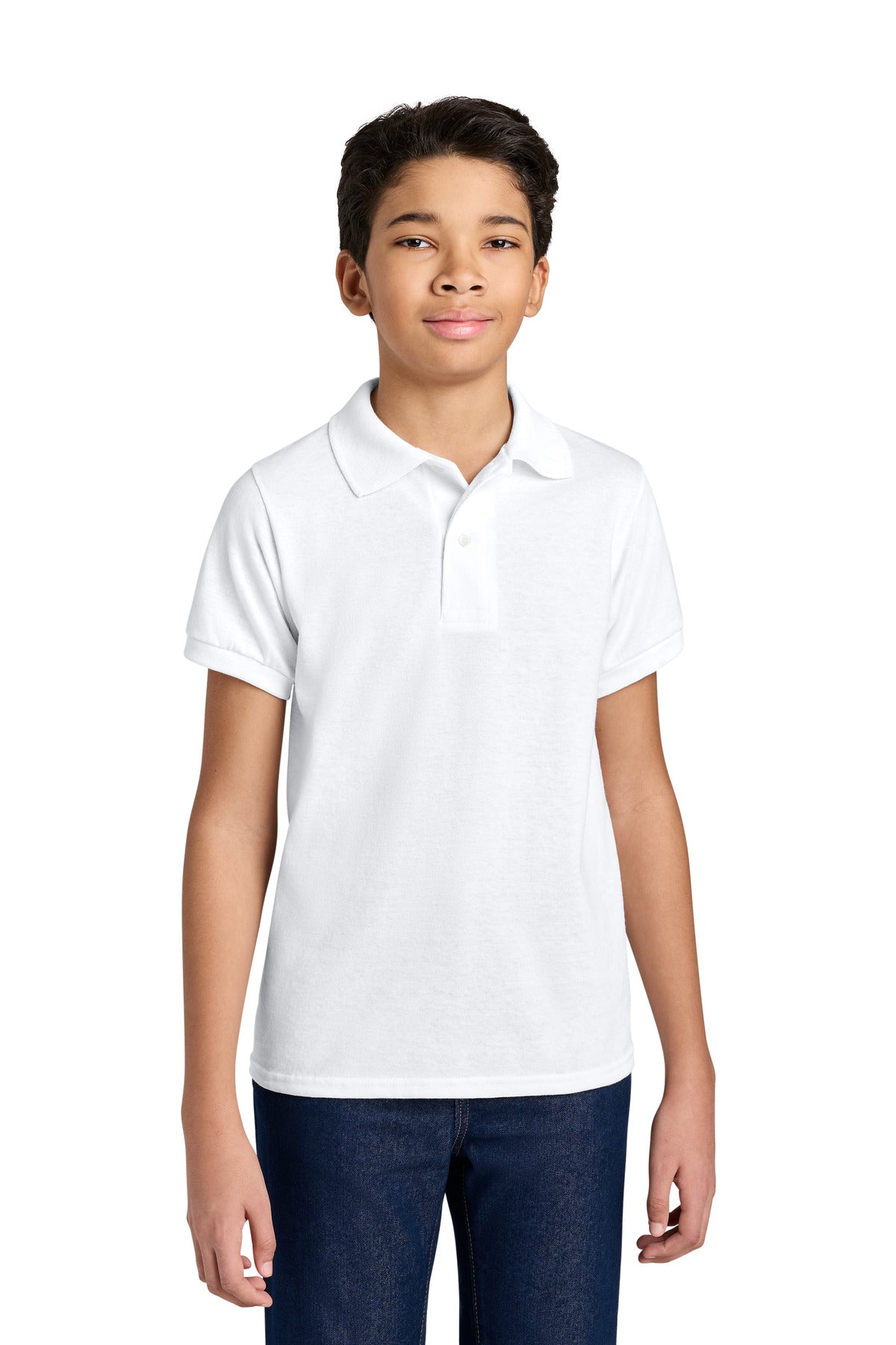 Custom White Youth Dri-Power Sport Shirt 437B, personalized by SanCanDo Swag in Argyle, TX