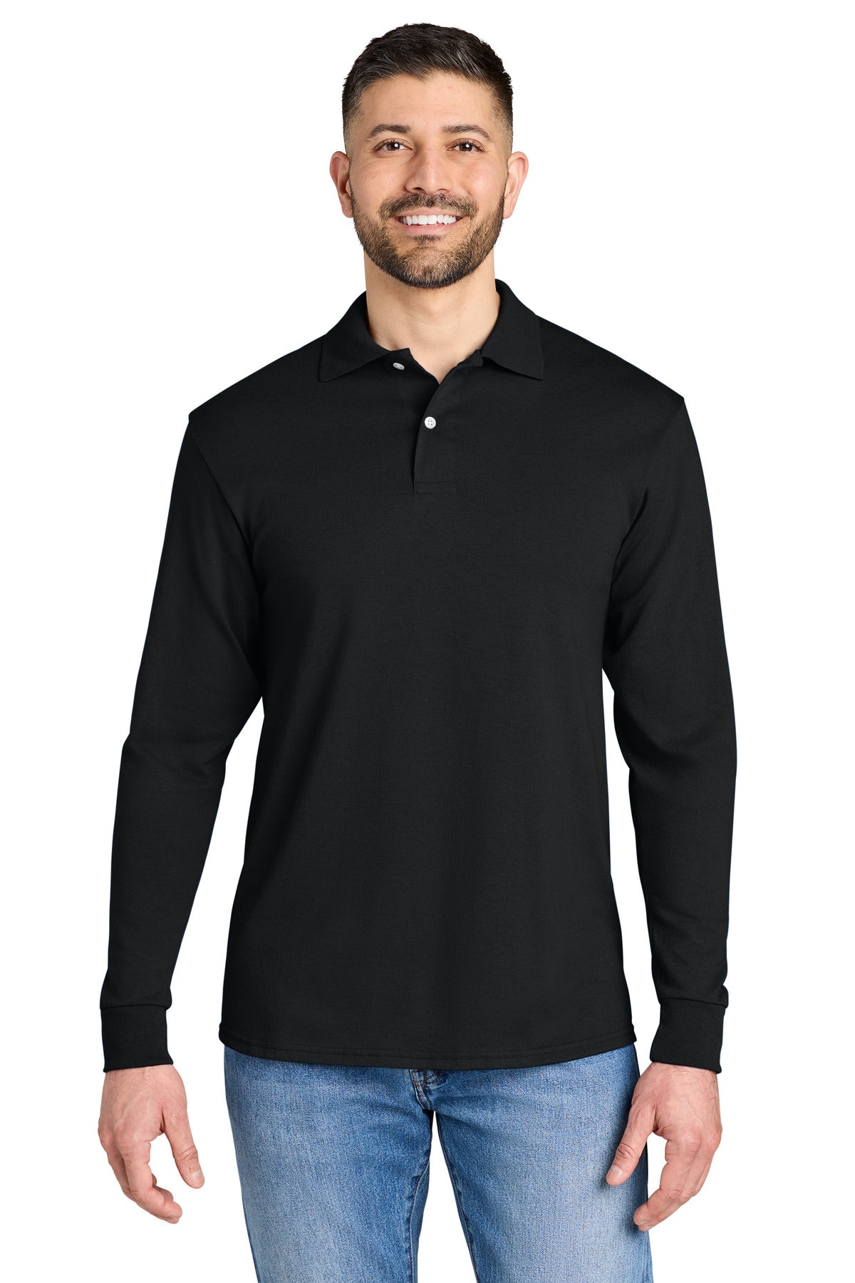 Custom Black Dri-Power Long Sleeve Sport Shirt 437LS, personalized by SanCanDo Swag in Argyle, TX