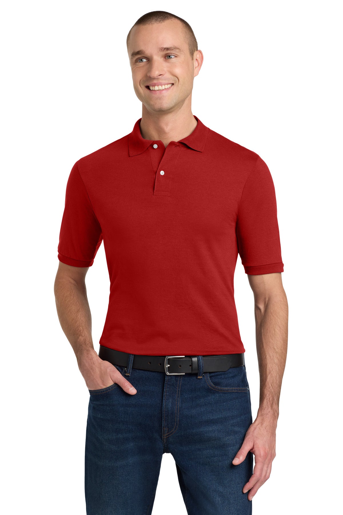 Custom True Red Dri-Power Sport Shirt 437M, personalized by SanCanDo Swag in Argyle, TX