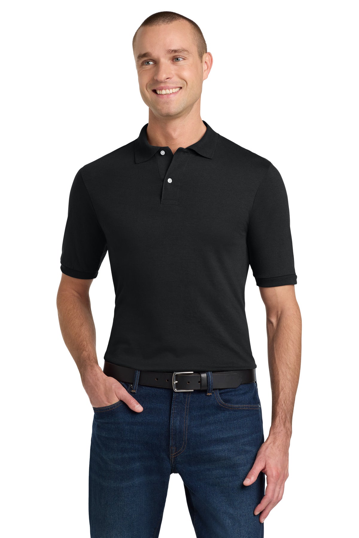 Custom Black Dri-Power Sport Shirt 437M, personalized by SanCanDo Swag in Argyle, TX