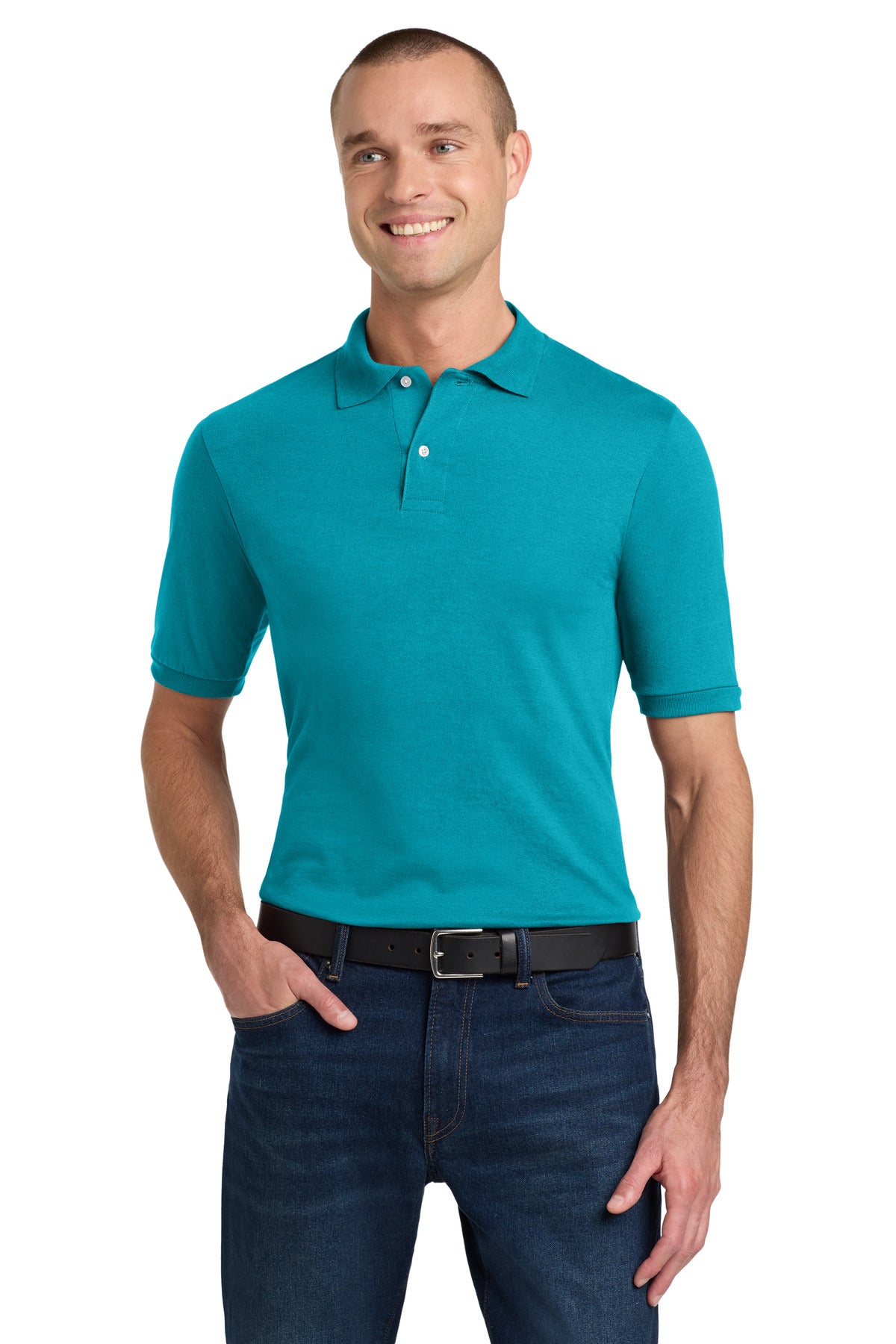 Custom California Blue Dri-Power Sport Shirt 437M, personalized by SanCanDo Swag in Argyle, TX
