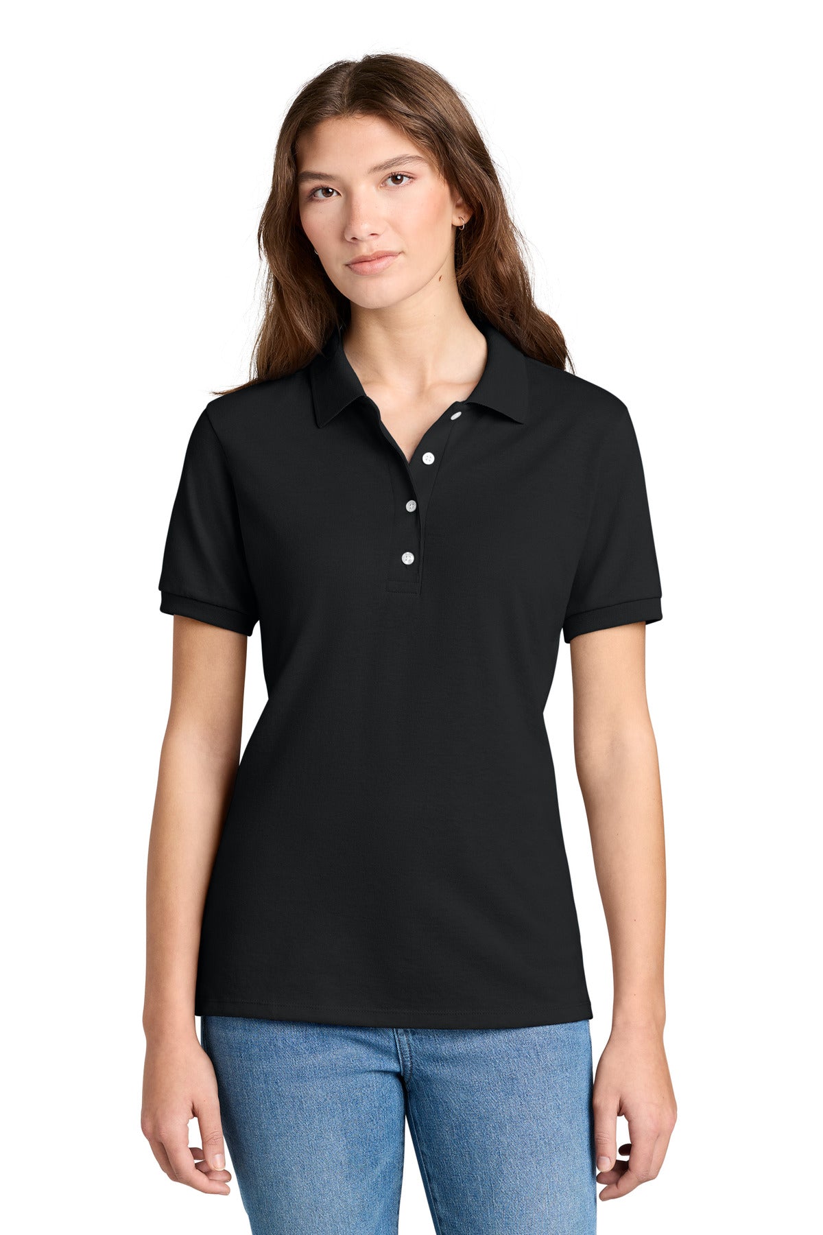 Custom Black Women's Dri-Power Sport Shirt 437W, personalized by SanCanDo Swag in Argyle, TX