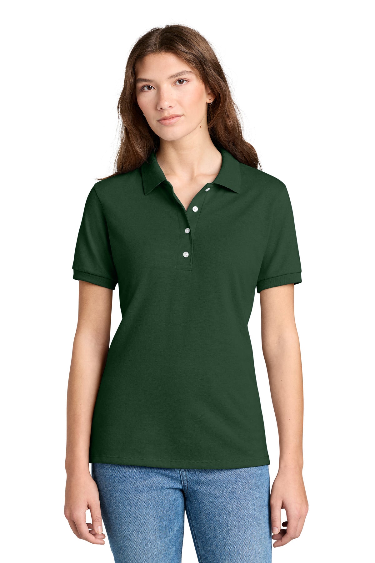 Custom Forest Green Women's Dri-Power Sport Shirt 437W, personalized by SanCanDo Swag in Argyle, TX