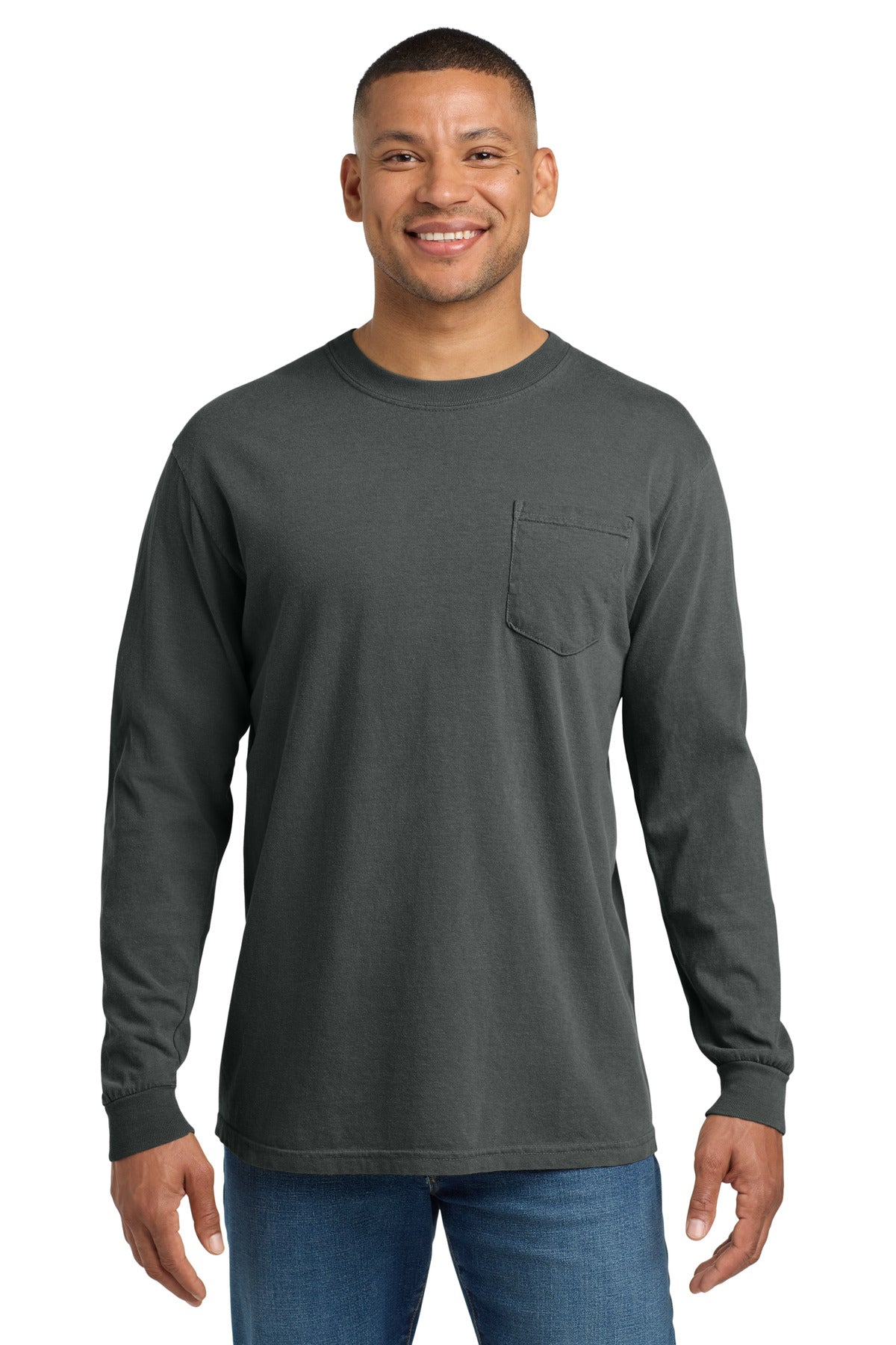 Custom Pepper Ring Spun Long Sleeve Pocket Tee 4410, personalized by SanCanDo Swag in Argyle, TX