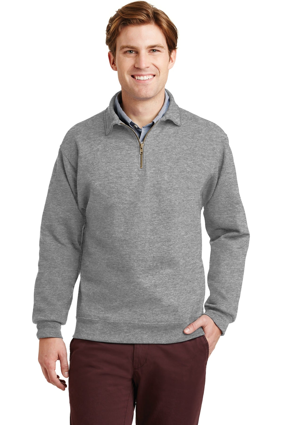 Custom Oxford Sweatshirt with Cadet Collar 4528M, personalized by SanCanDo Swag in Argyle, TX