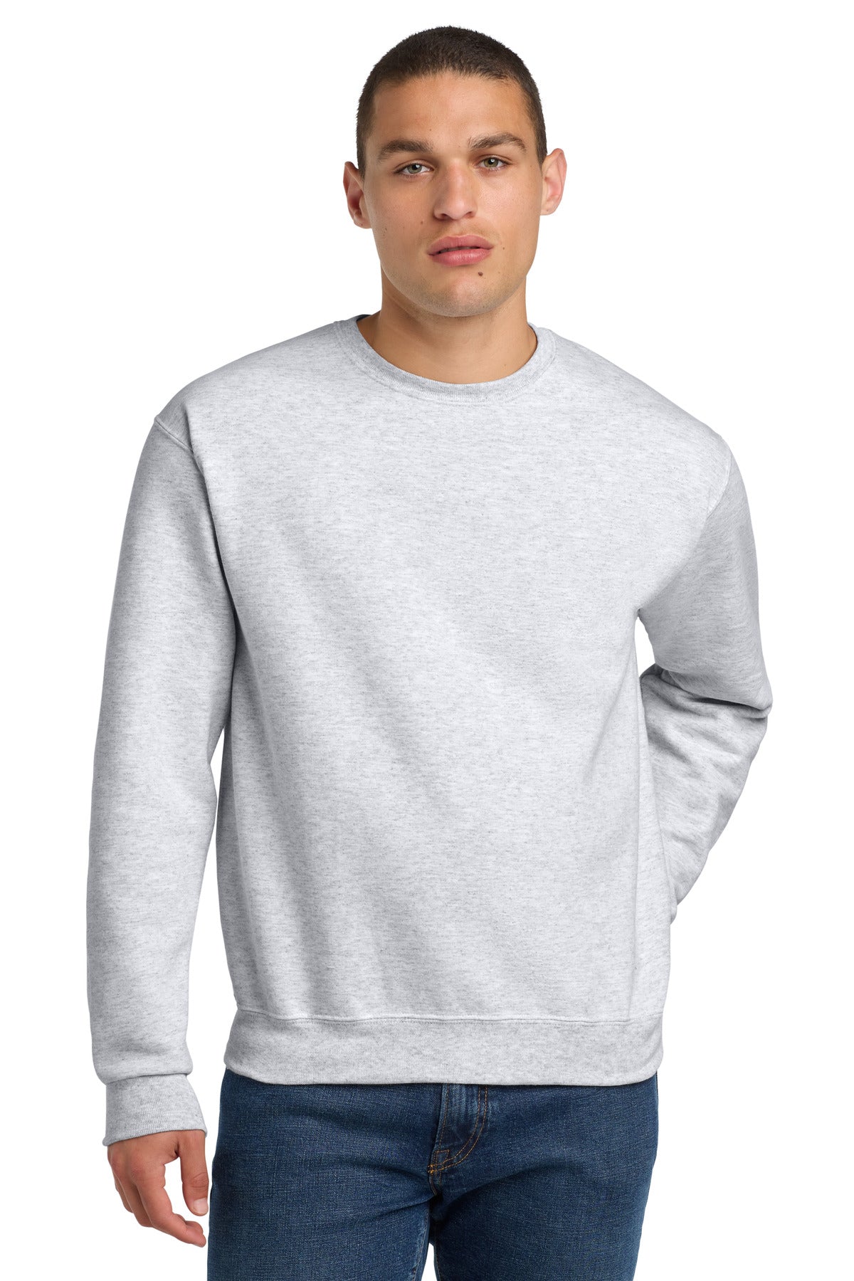 Custom Ash Super Sweats NuBlend - Crewneck 4662M, personalized by SanCanDo Swag in Argyle, TX