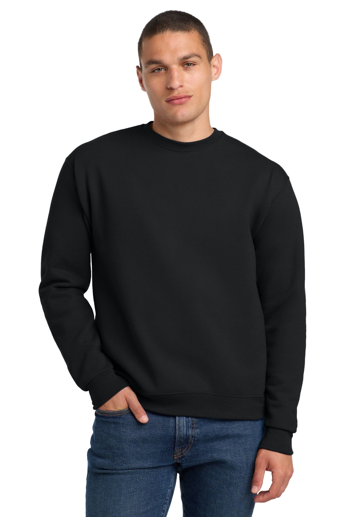 Custom Black Super Sweats NuBlend - Crewneck 4662M, personalized by SanCanDo Swag in Argyle, TX