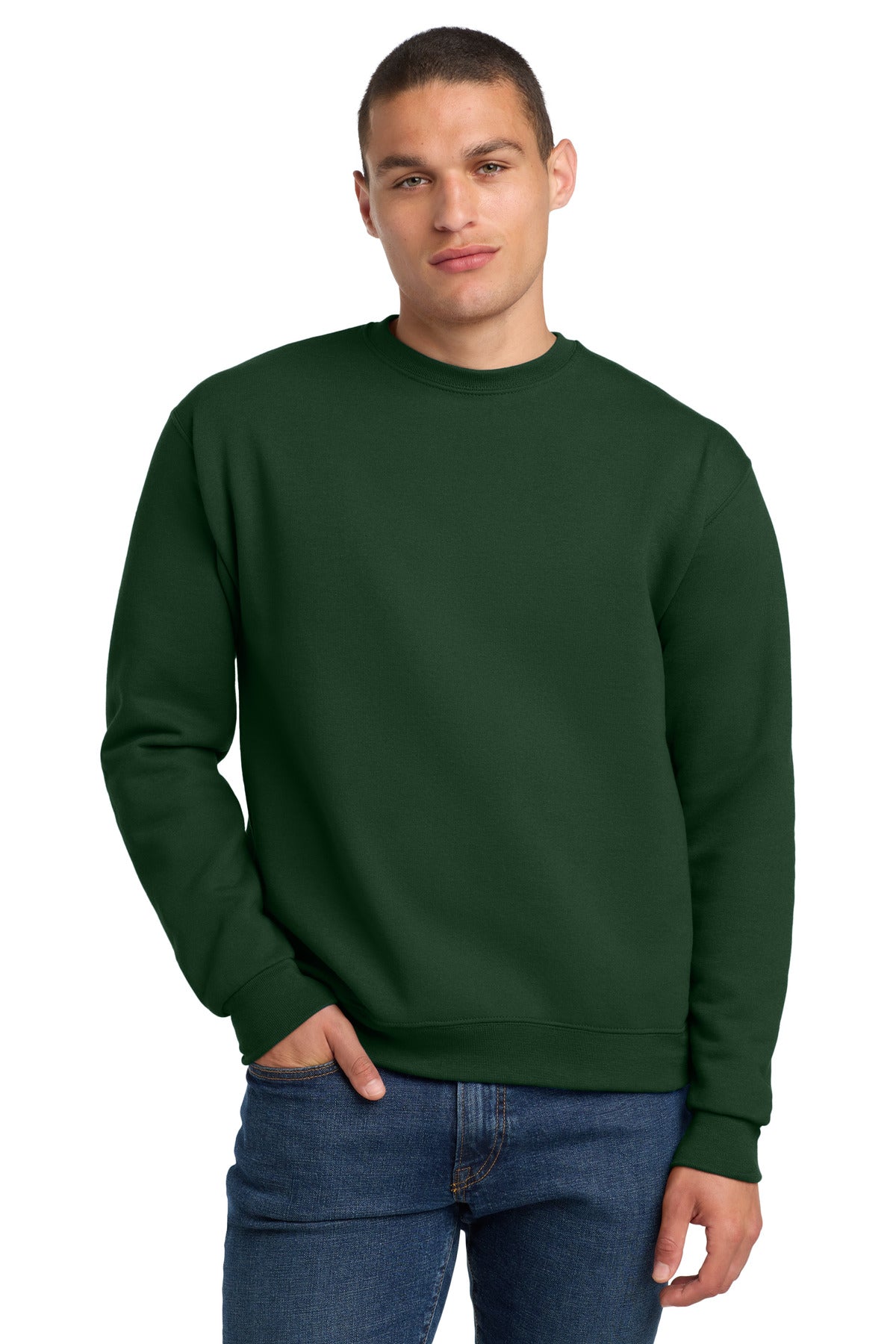 Custom Forest Green Super Sweats NuBlend - Crewneck 4662M, personalized by SanCanDo Swag in Argyle, TX
