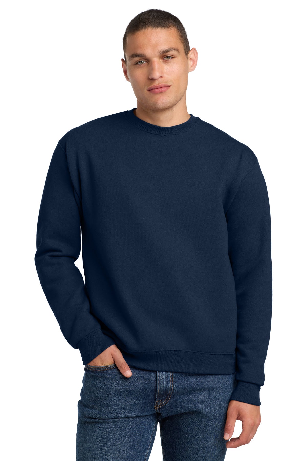 Custom J. Navy Super Sweats NuBlend - Crewneck 4662M, personalized by SanCanDo Swag in Argyle, TX