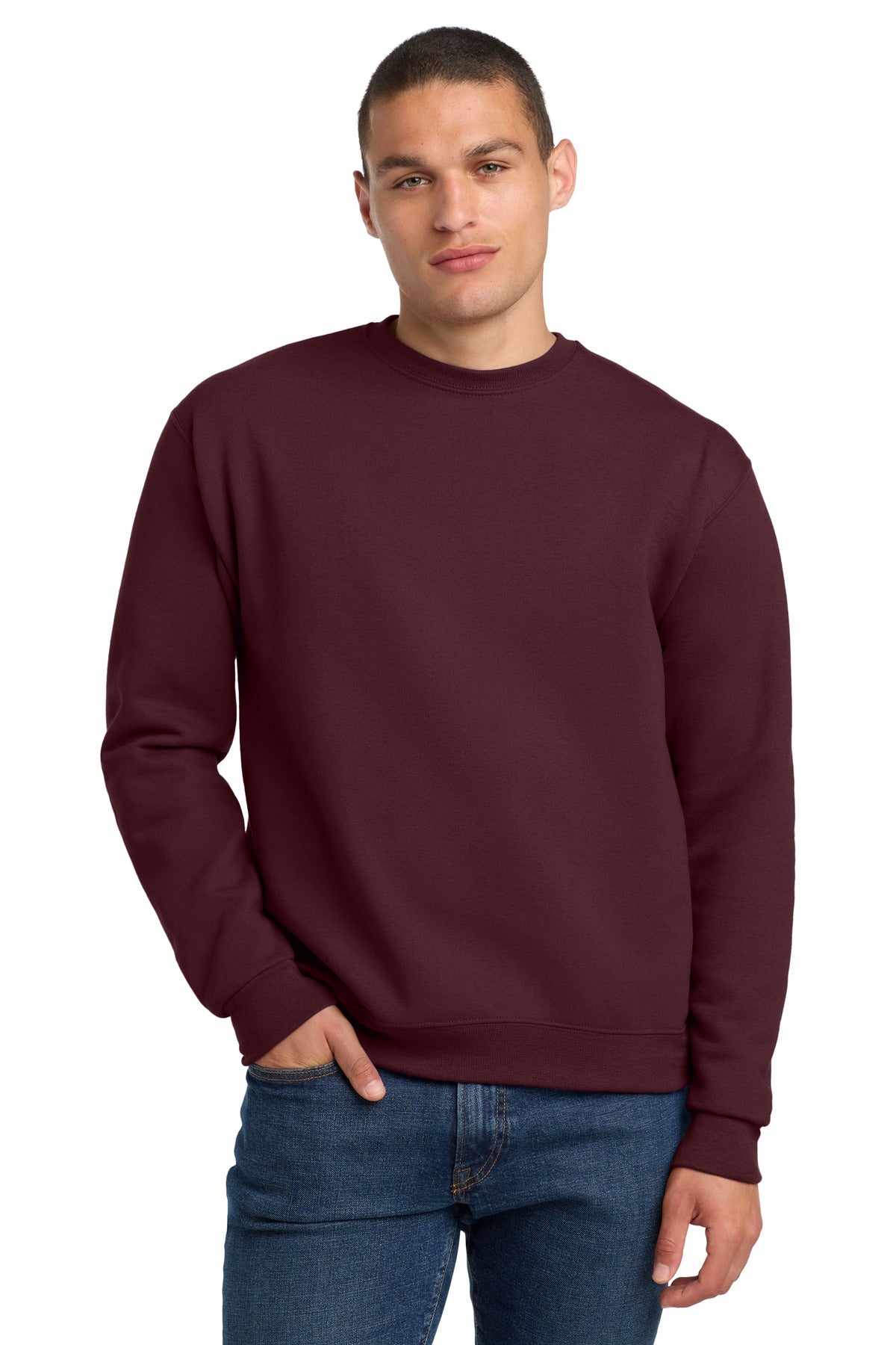 Custom Maroon Super Sweats NuBlend - Crewneck 4662M, personalized by SanCanDo Swag in Argyle, TX