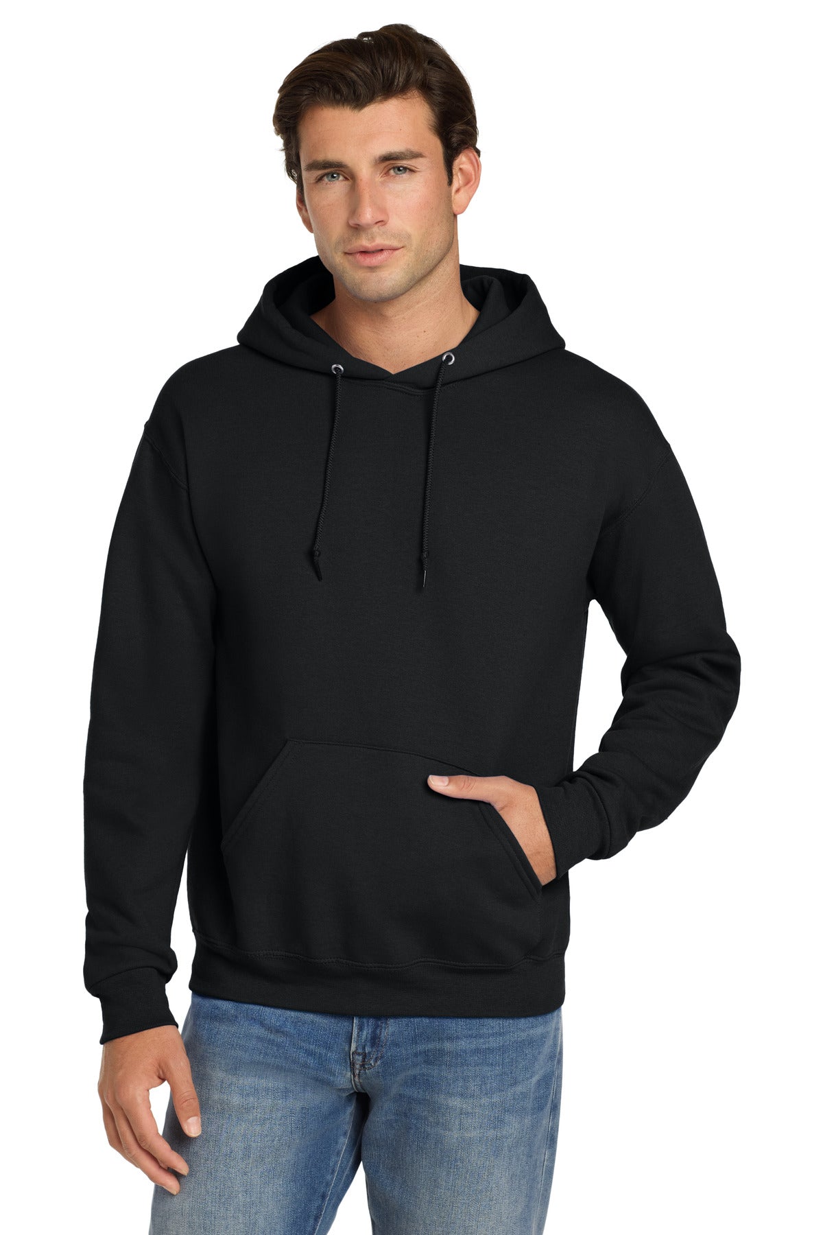 Custom Black Super Sweats NuBlend - Hoodie 4997M, personalized by SanCanDo Swag in Argyle, TX