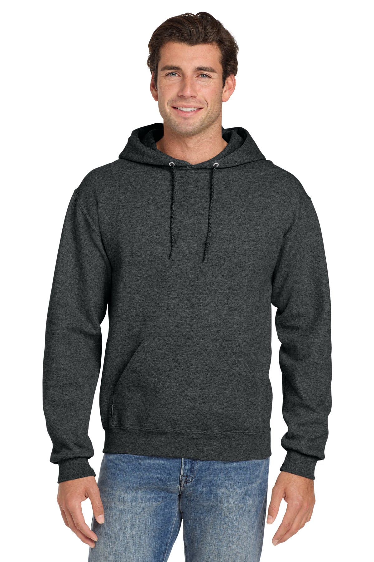 Custom Black Heather Super Sweats NuBlend - Hoodie 4997M, personalized by SanCanDo Swag in Argyle, TX