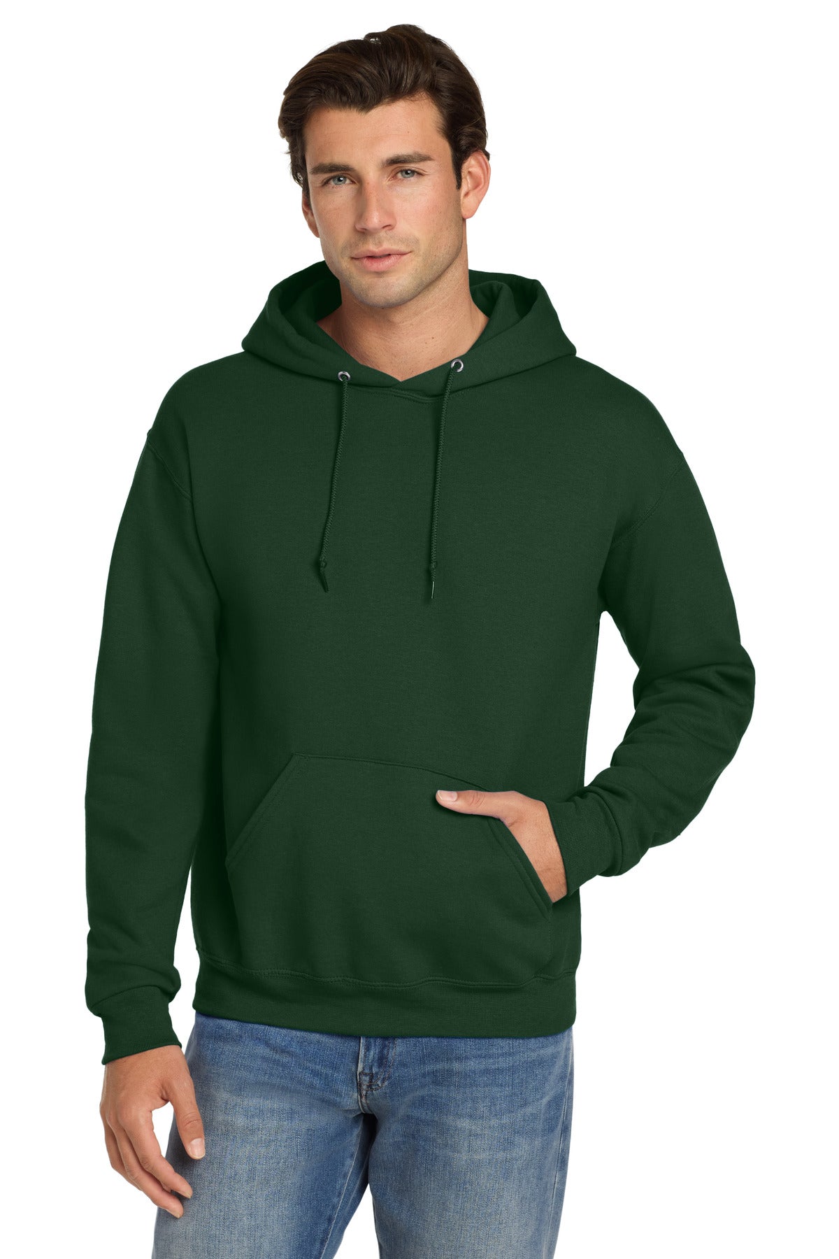 Custom Forest Green Super Sweats NuBlend - Hoodie 4997M, personalized by SanCanDo Swag in Argyle, TX