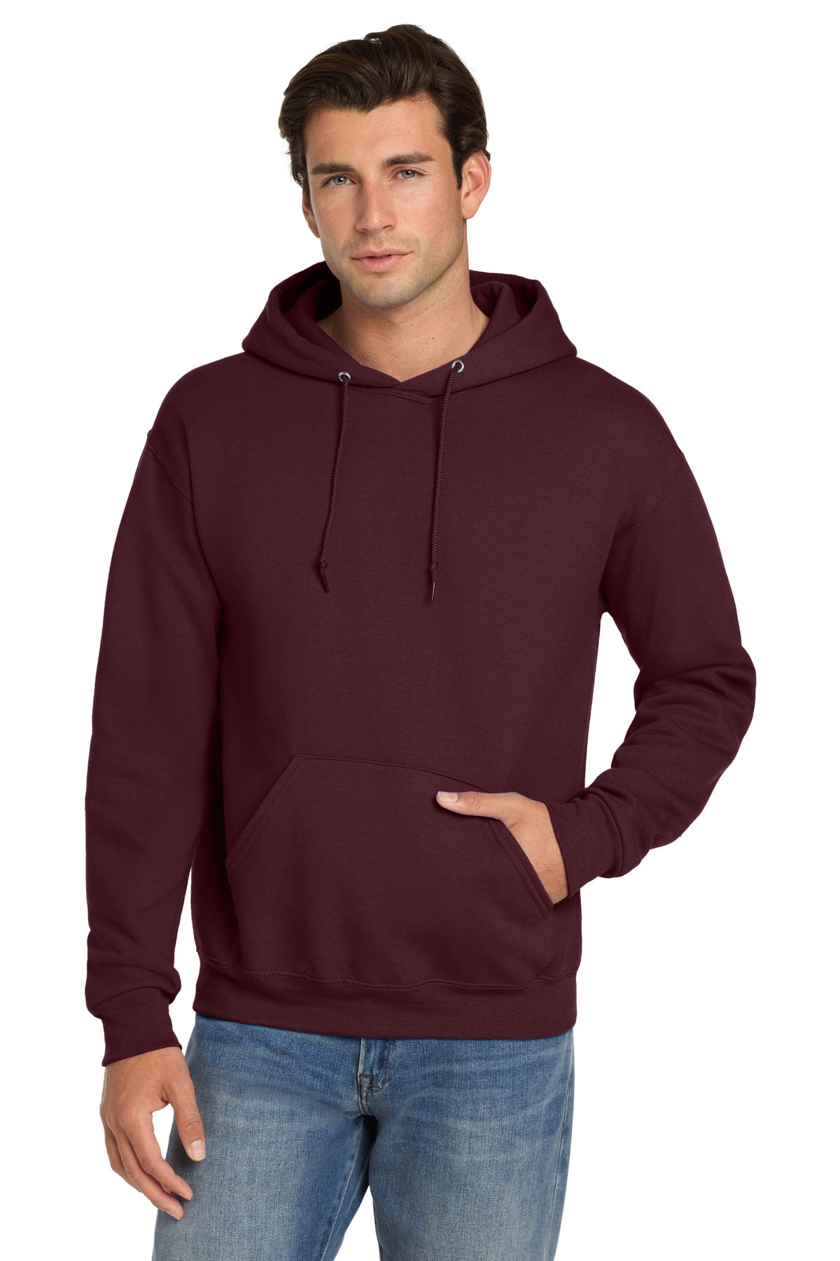 Custom Maroon Super Sweats NuBlend - Hoodie 4997M, personalized by SanCanDo Swag in Argyle, TX