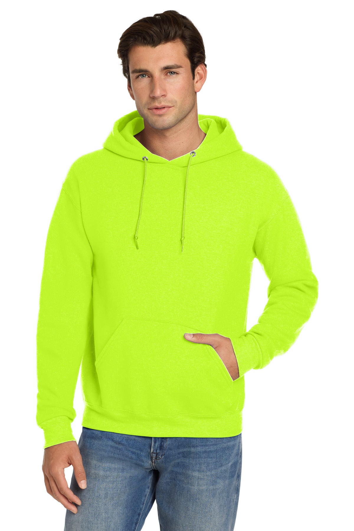Custom Safety Green Super Sweats NuBlend - Hoodie 4997M, personalized by SanCanDo Swag in Argyle, TX