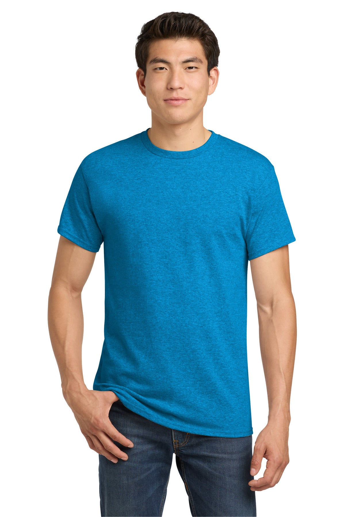 Custom Heather Sapphire Heavy Cotton Cotton Tee 5000, personalized by SanCanDo Swag in Argyle, TX