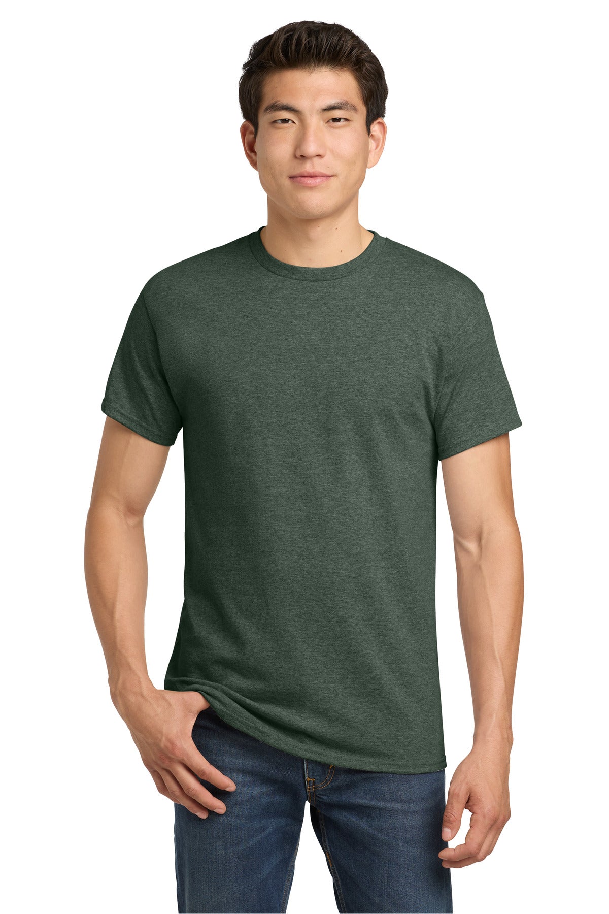 Custom Heather Military Green Heavy Cotton Cotton Tee 5000, personalized by SanCanDo Swag in Argyle, TX