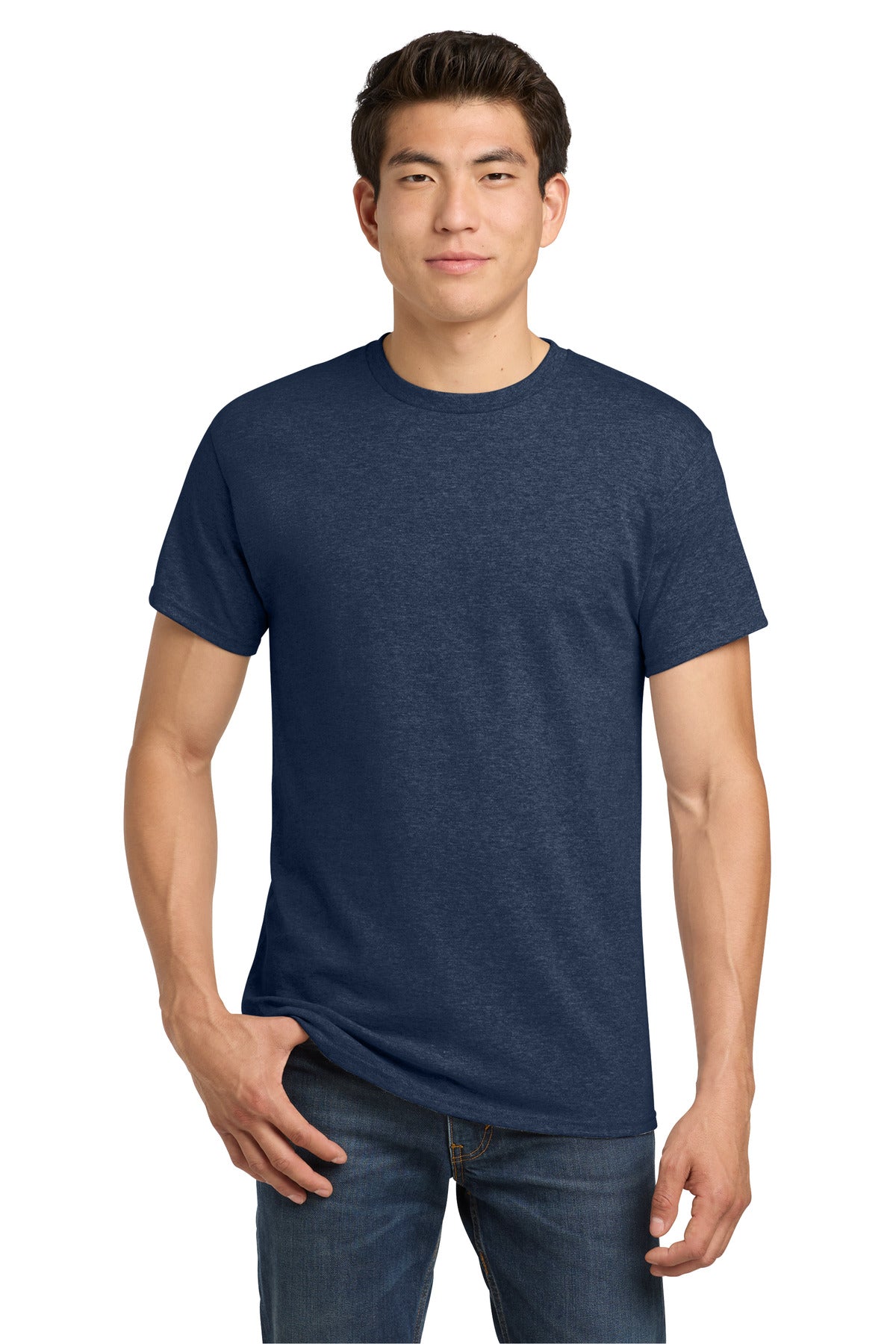 Custom Heather Navy Heavy Cotton Cotton Tee 5000, personalized by SanCanDo Swag in Argyle, TX