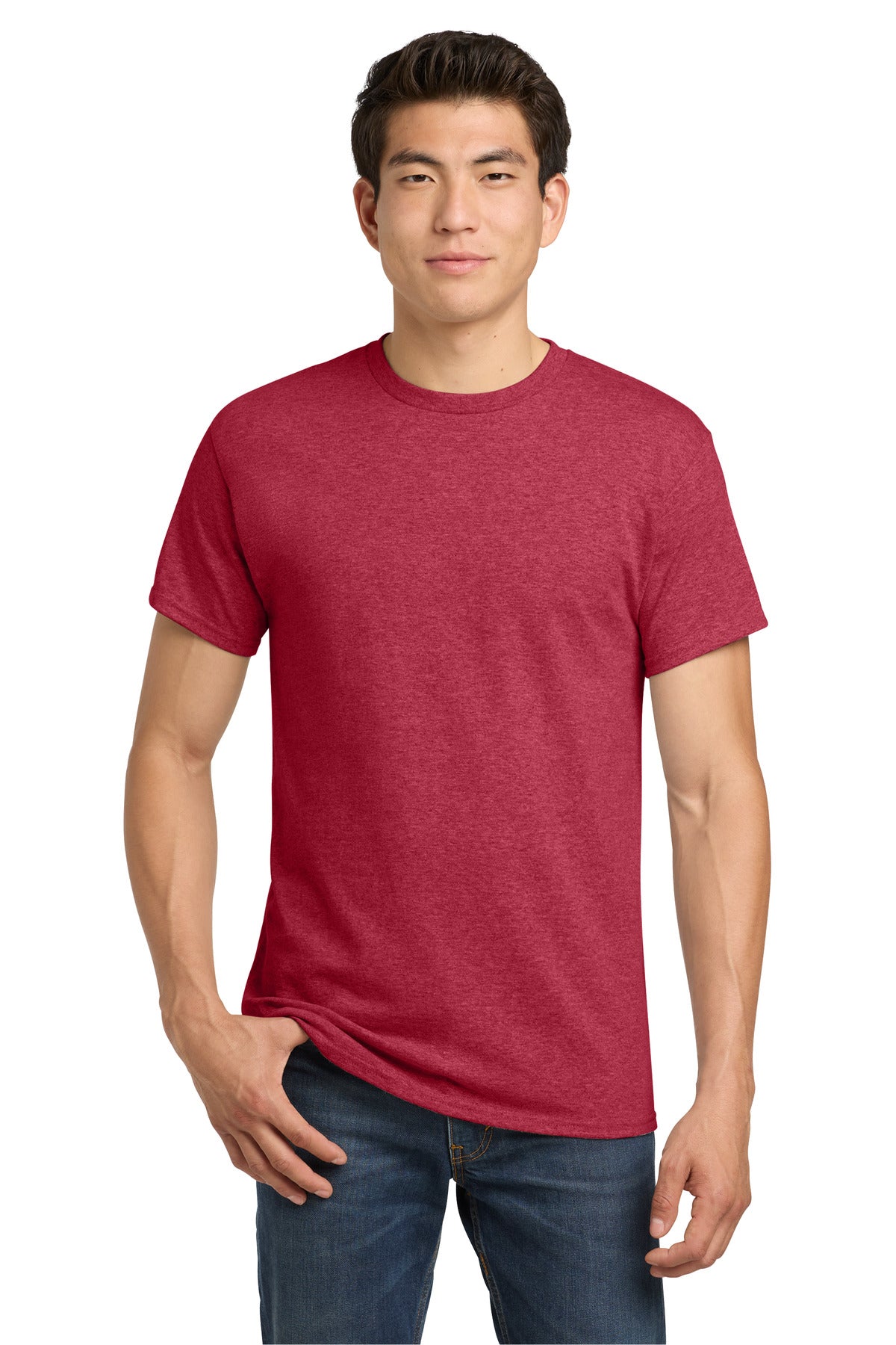 Custom Heather Red Heavy Cotton Cotton Tee 5000, personalized by SanCanDo Swag in Argyle, TX