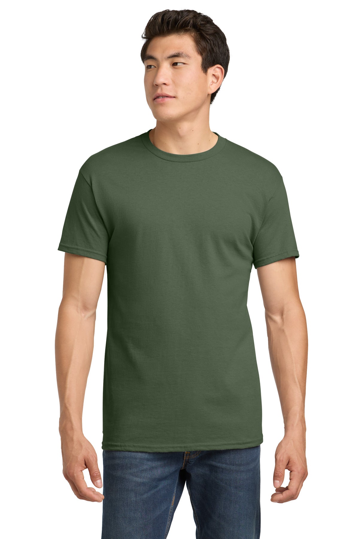 Custom Military Green Heavy Cotton Cotton Tee 5000, personalized by SanCanDo Swag in Argyle, TX