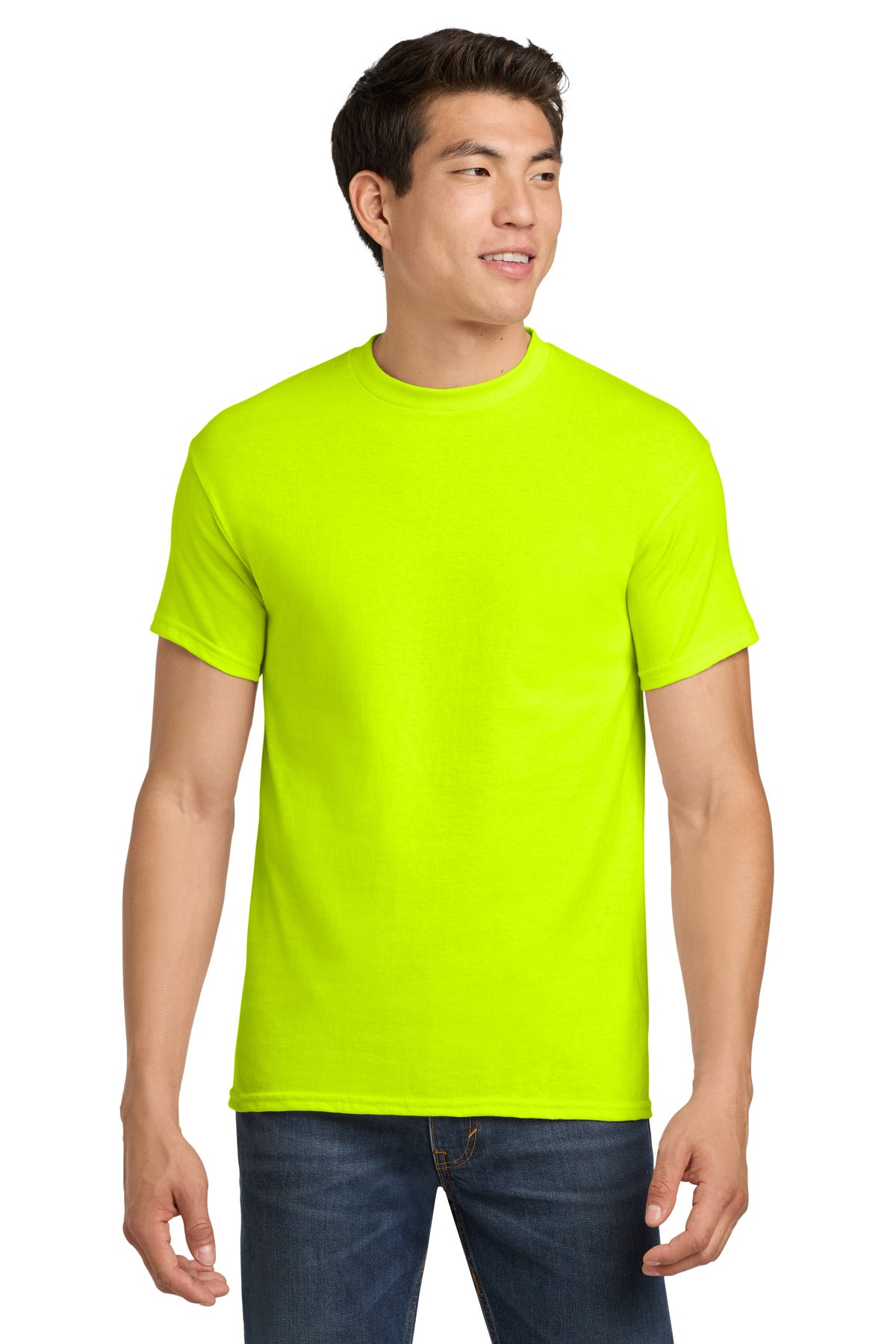 Custom Safety Green Heavy Cotton Cotton Tee 5000, personalized by SanCanDo Swag in Argyle, TX