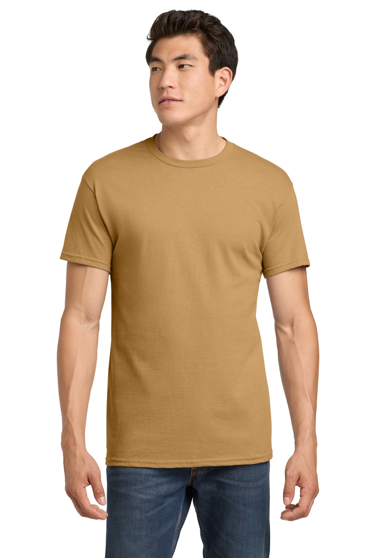 Custom Old Gold Heavy Cotton Cotton Tee 5000, personalized by SanCanDo Swag in Argyle, TX