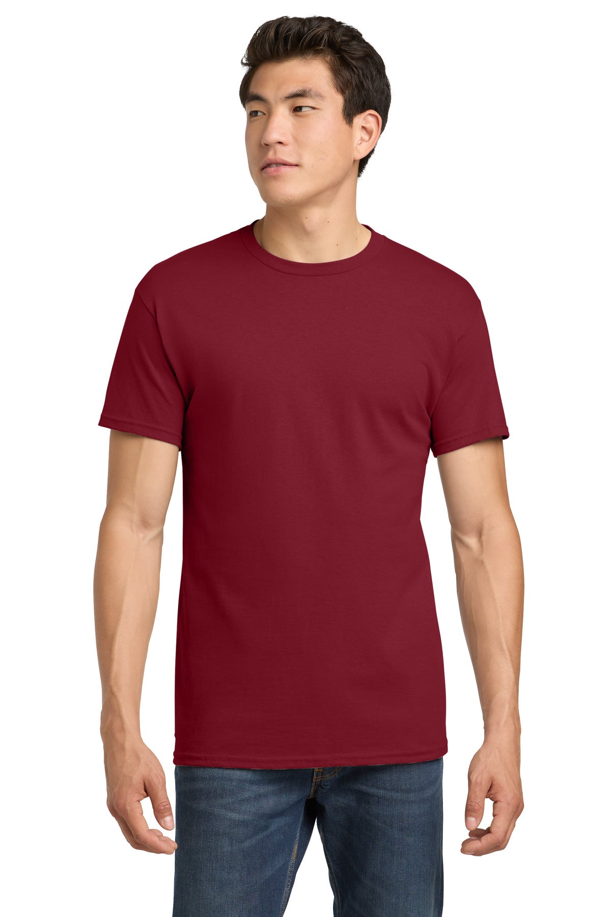 Custom Cardinal Red Heavy Cotton Cotton Tee 5000, personalized by SanCanDo Swag in Argyle, TX