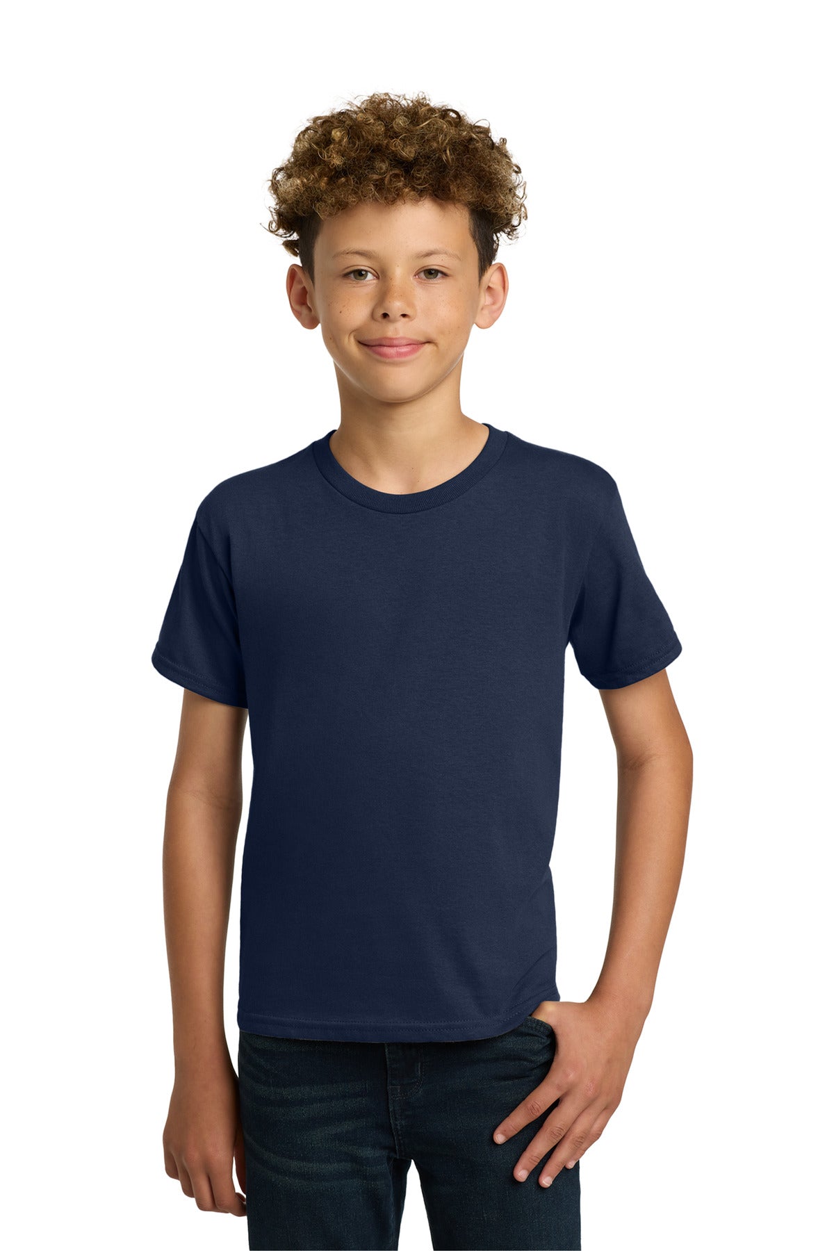 Custom Navy Youth Heavy Cotton Cotton Tee 5000B, personalized by SanCanDo Swag in Argyle, TX