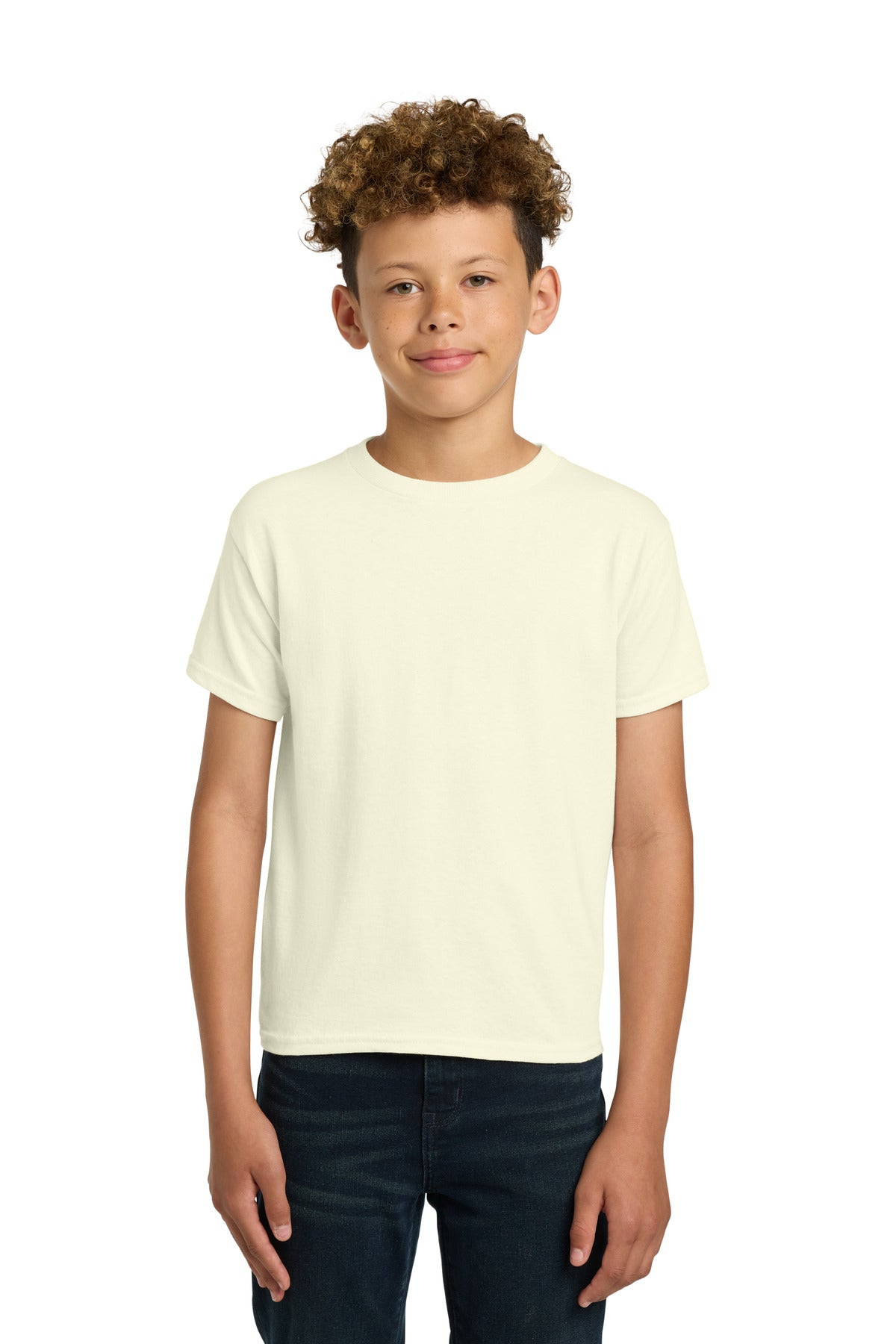 Custom Off White Youth Heavy Cotton Cotton Tee 5000B, personalized by SanCanDo Swag in Argyle, TX