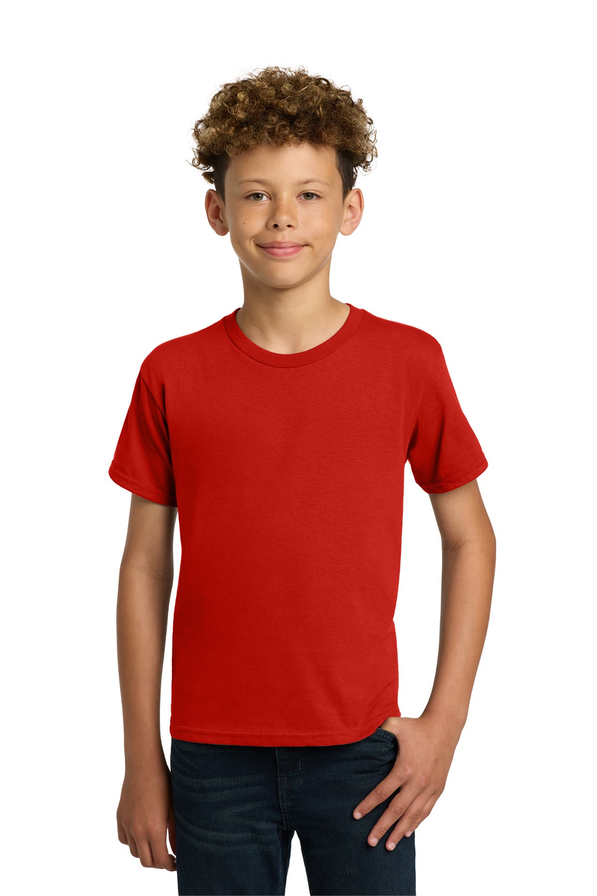 Custom Red Youth Heavy Cotton Cotton Tee 5000B, personalized by SanCanDo Swag in Argyle, TX