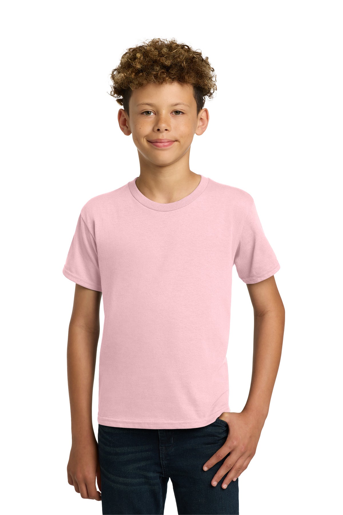 Custom Light Pink Youth Heavy Cotton Cotton Tee 5000B, personalized by SanCanDo Swag in Argyle, TX