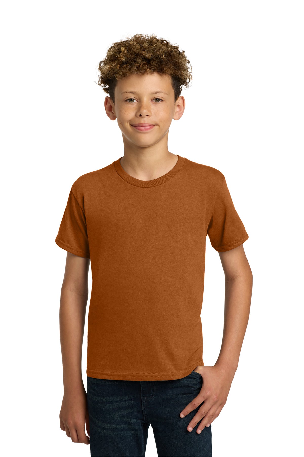 Custom Texas Orange Youth Heavy Cotton Cotton Tee 5000B, personalized by SanCanDo Swag in Argyle, TX