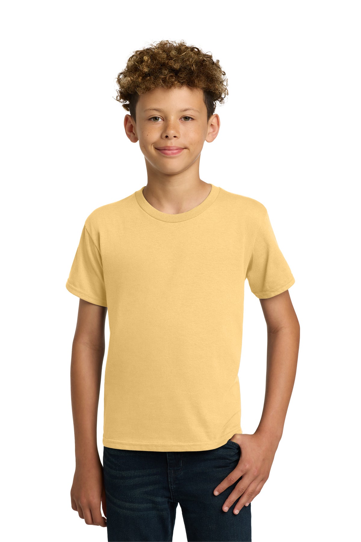Custom Yellow Haze Youth Heavy Cotton Cotton Tee 5000B, personalized by SanCanDo Swag in Argyle, TX