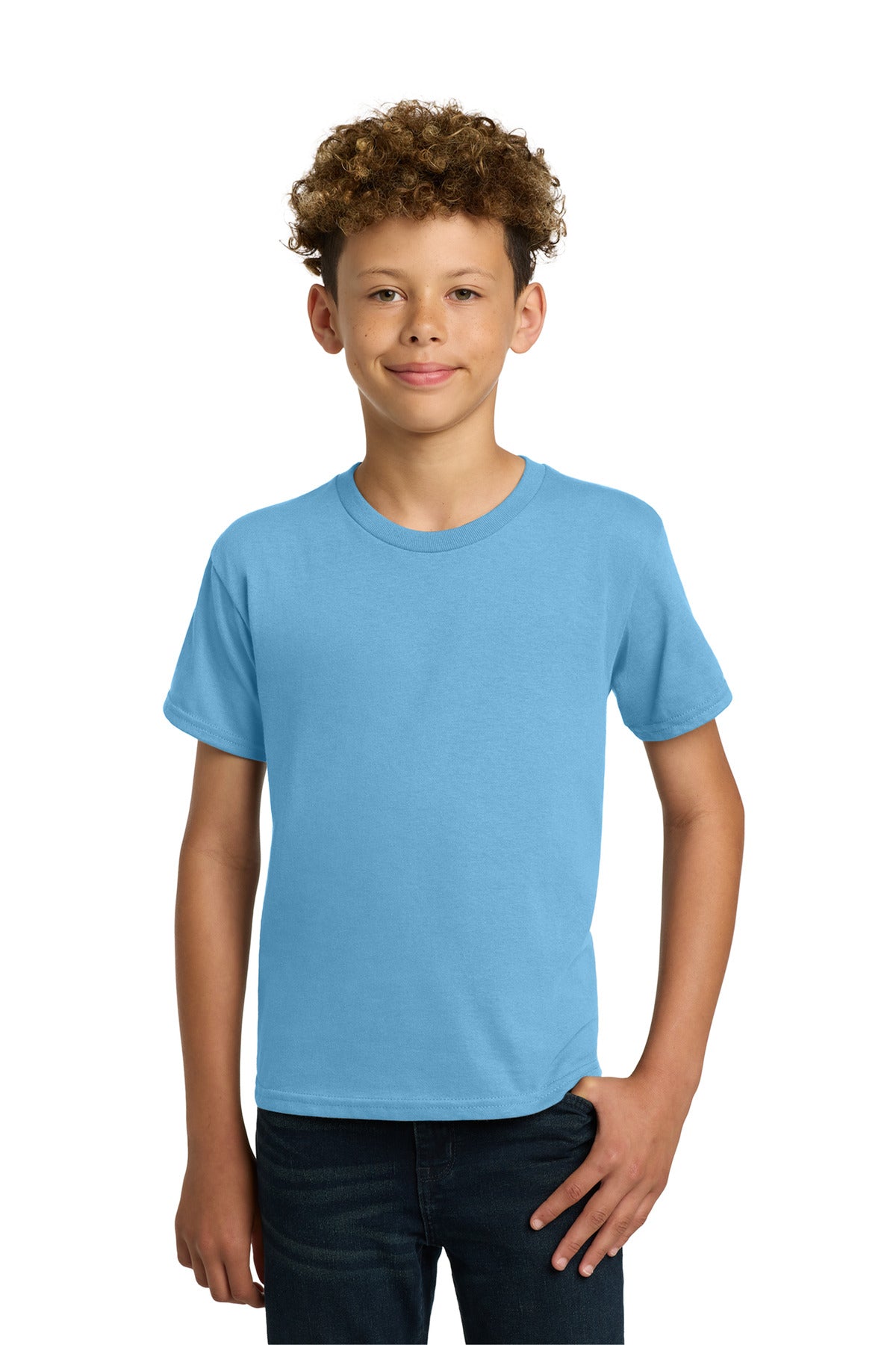 Custom Sky Youth Heavy Cotton Cotton Tee 5000B, personalized by SanCanDo Swag in Argyle, TX
