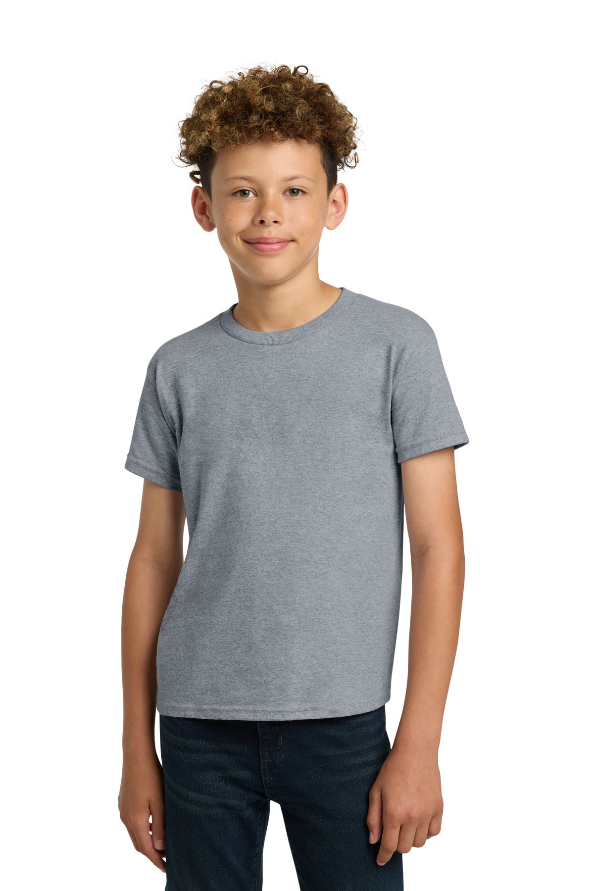 Custom Sport Grey Youth Heavy Cotton Cotton Tee 5000B, personalized by SanCanDo Swag in Argyle, TX