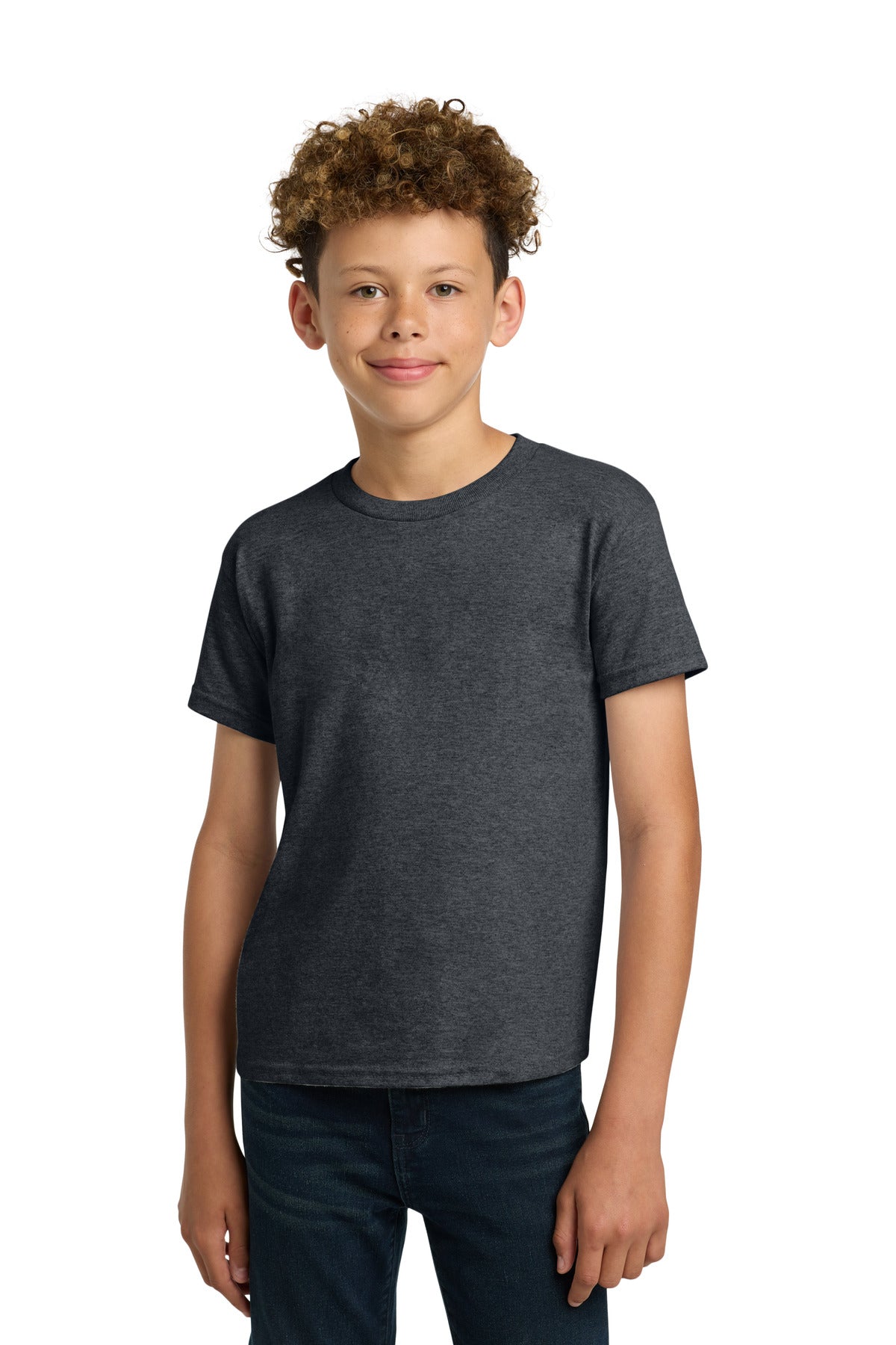 Custom Dark Heather Youth Heavy Cotton Cotton Tee 5000B, personalized by SanCanDo Swag in Argyle, TX