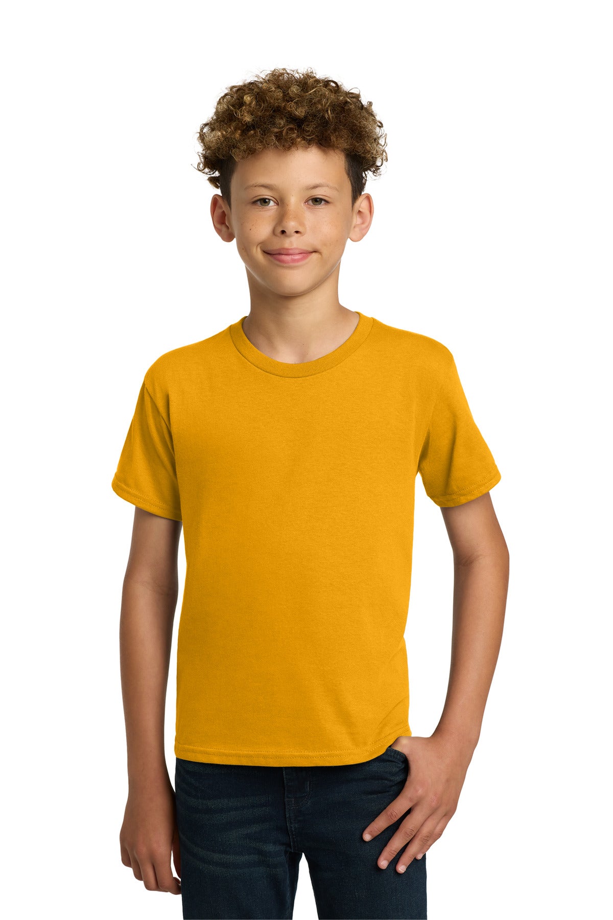 Custom Gold Youth Heavy Cotton Cotton Tee 5000B, personalized by SanCanDo Swag in Argyle, TX
