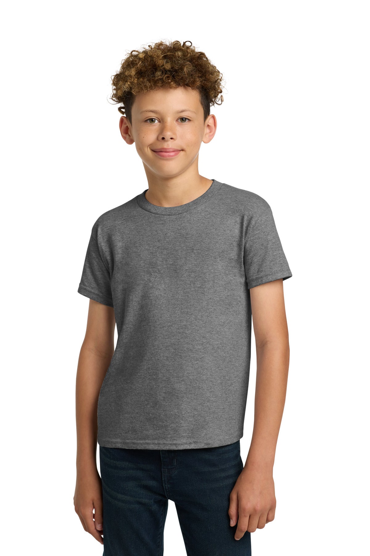 Custom Graphite Heather Youth Heavy Cotton Cotton Tee 5000B, personalized by SanCanDo Swag in Argyle, TX