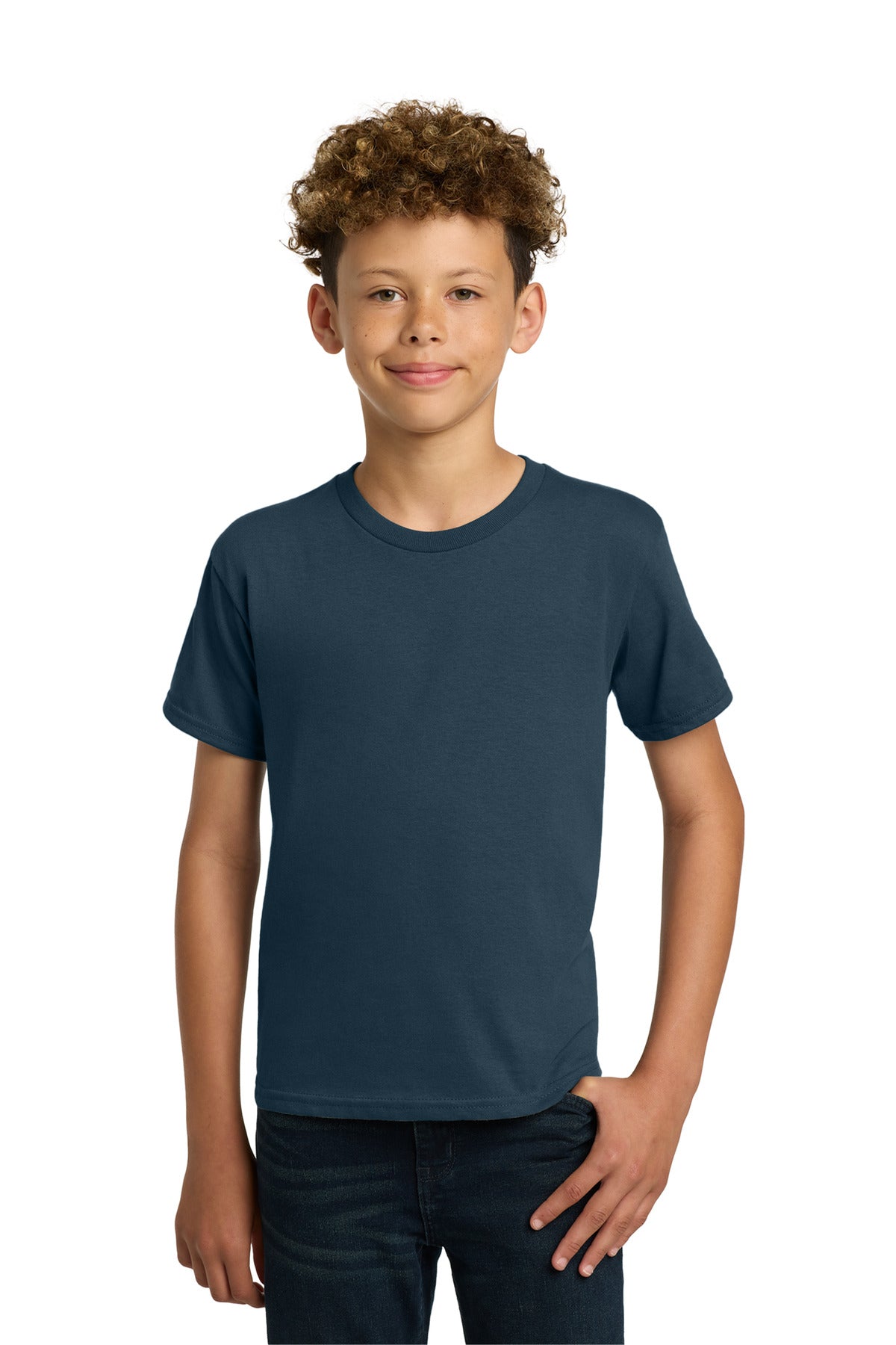 Custom Blue Dusk Youth Heavy Cotton Cotton Tee 5000B, personalized by SanCanDo Swag in Argyle, TX