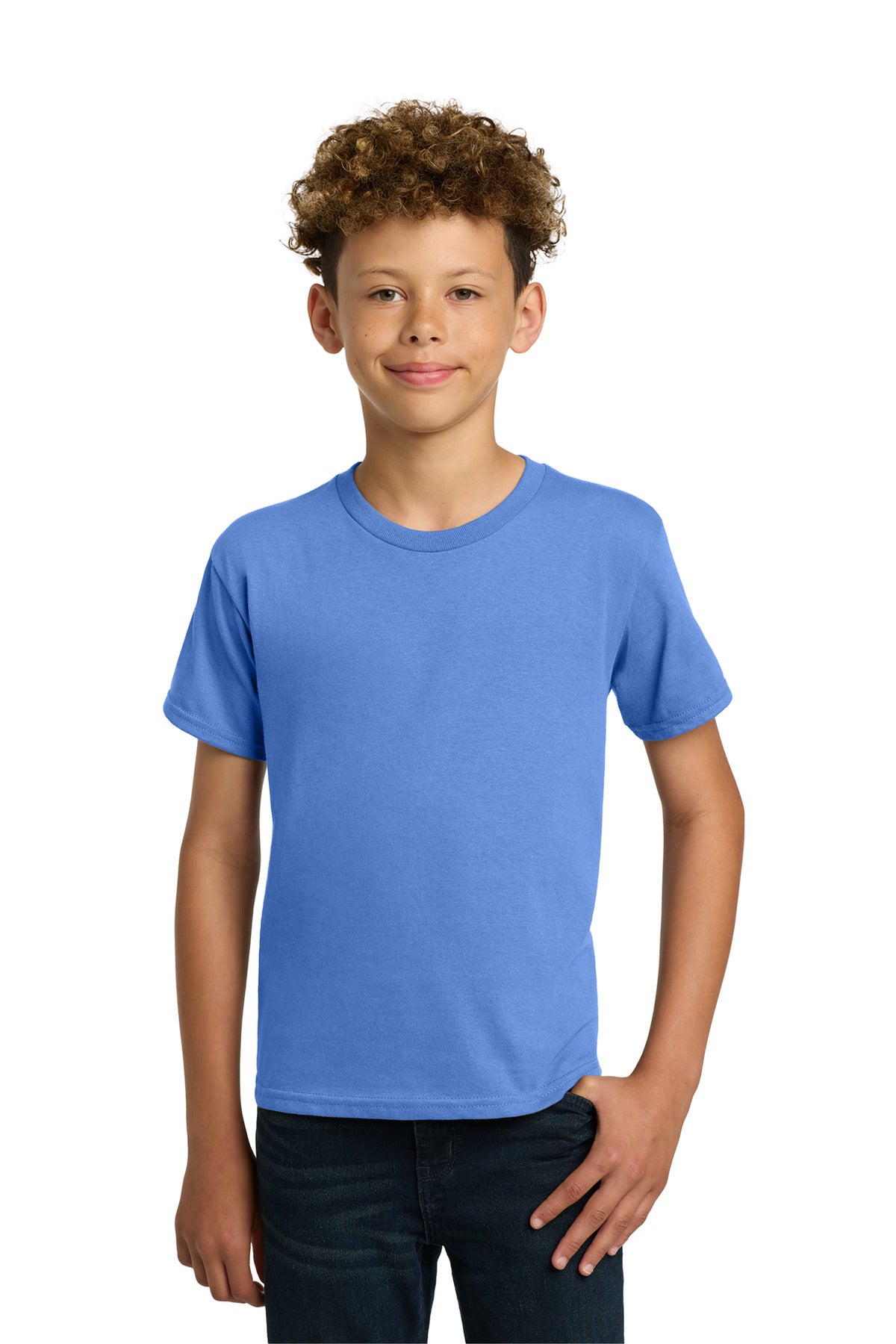Custom Carolina Blue Youth Heavy Cotton Cotton Tee 5000B, personalized by SanCanDo Swag in Argyle, TX