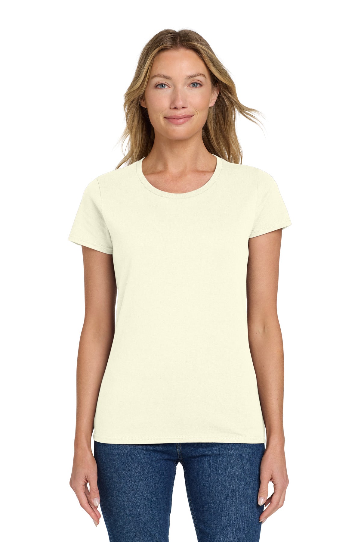 Custom Off White Women's Heavy Cotton Cotton Tee 5000L, personalized by SanCanDo Swag in Argyle, TX