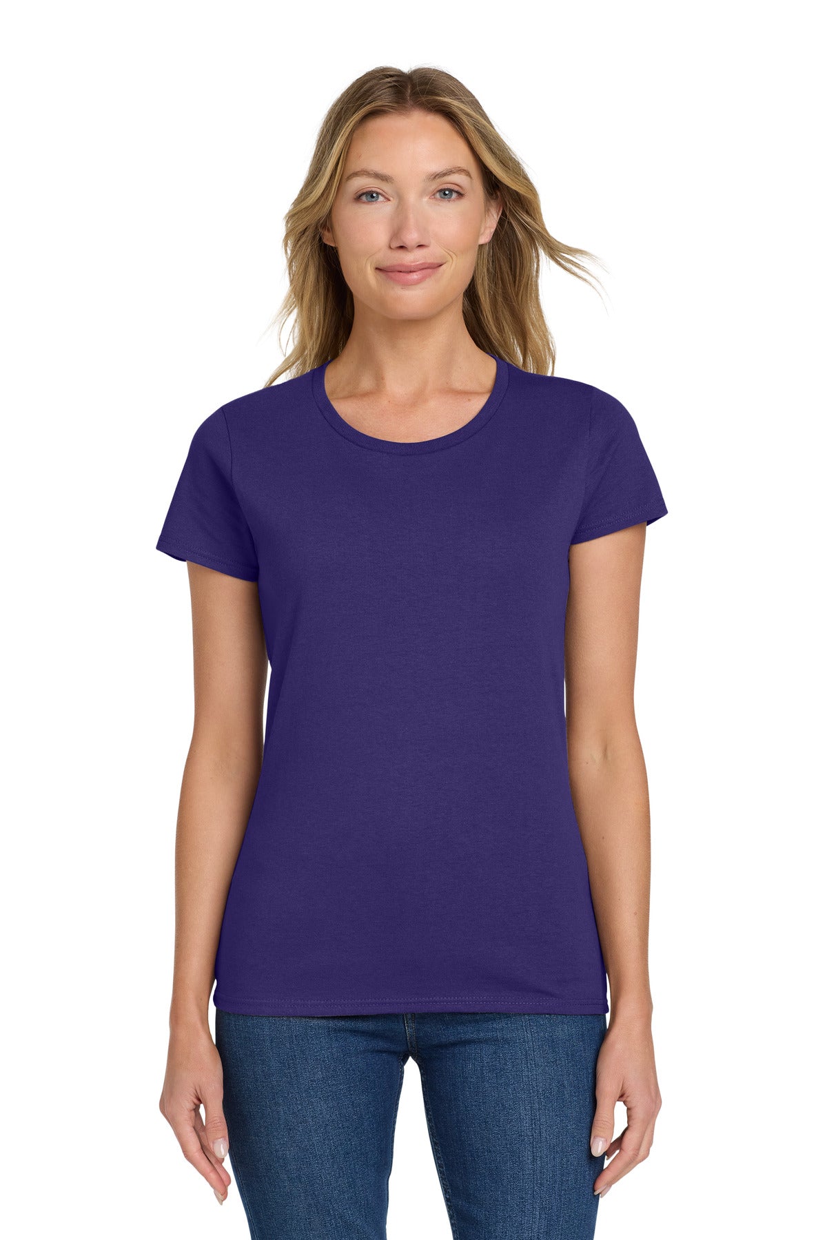 Custom Purple Women's Heavy Cotton Cotton Tee 5000L, personalized by SanCanDo Swag in Argyle, TX