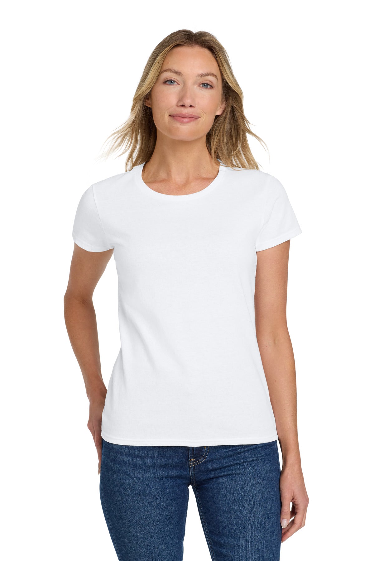 Custom White Women's Heavy Cotton Cotton Tee 5000L, personalized by SanCanDo Swag in Argyle, TX
