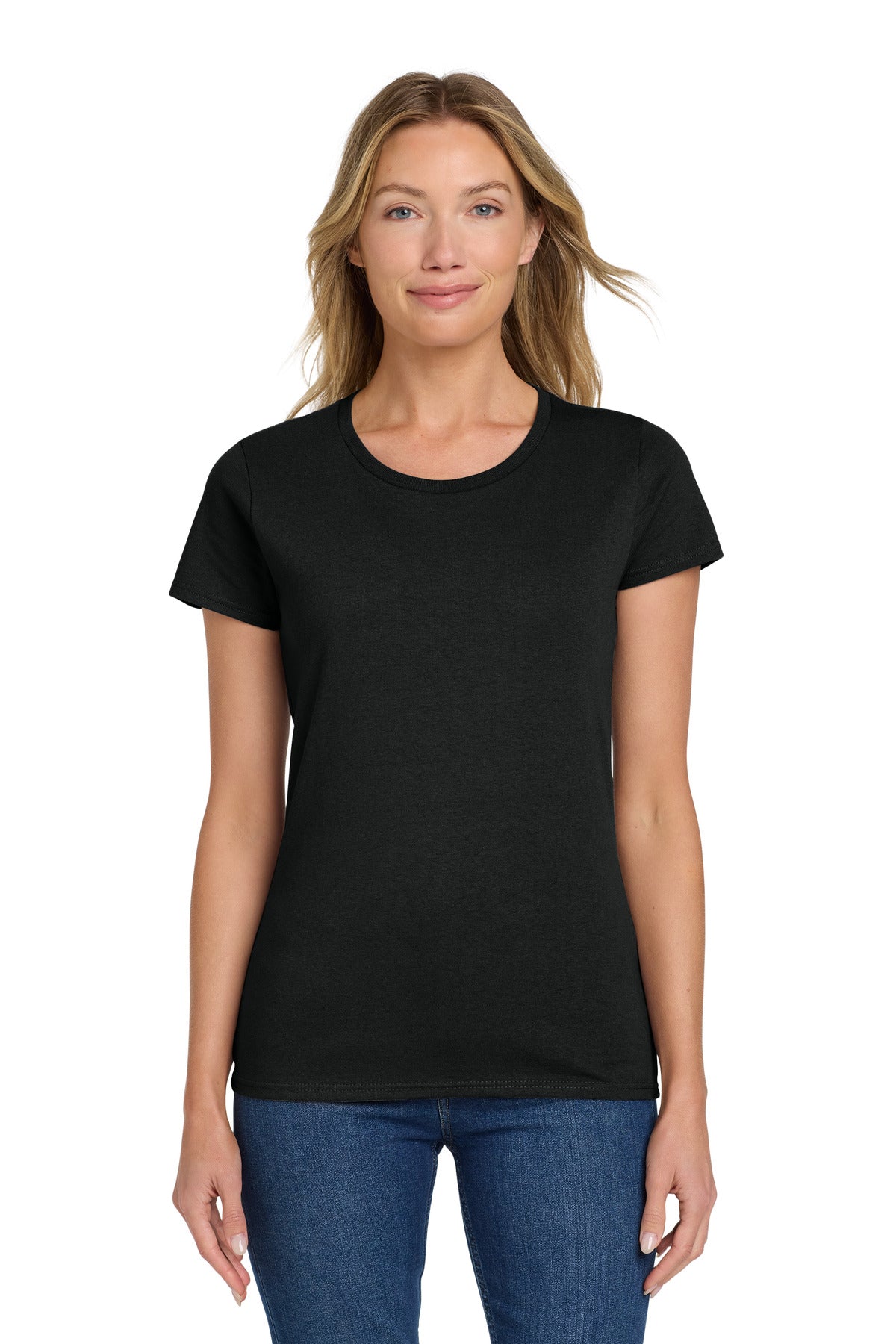 Custom Black Women's Heavy Cotton Cotton Tee 5000L, personalized by SanCanDo Swag in Argyle, TX