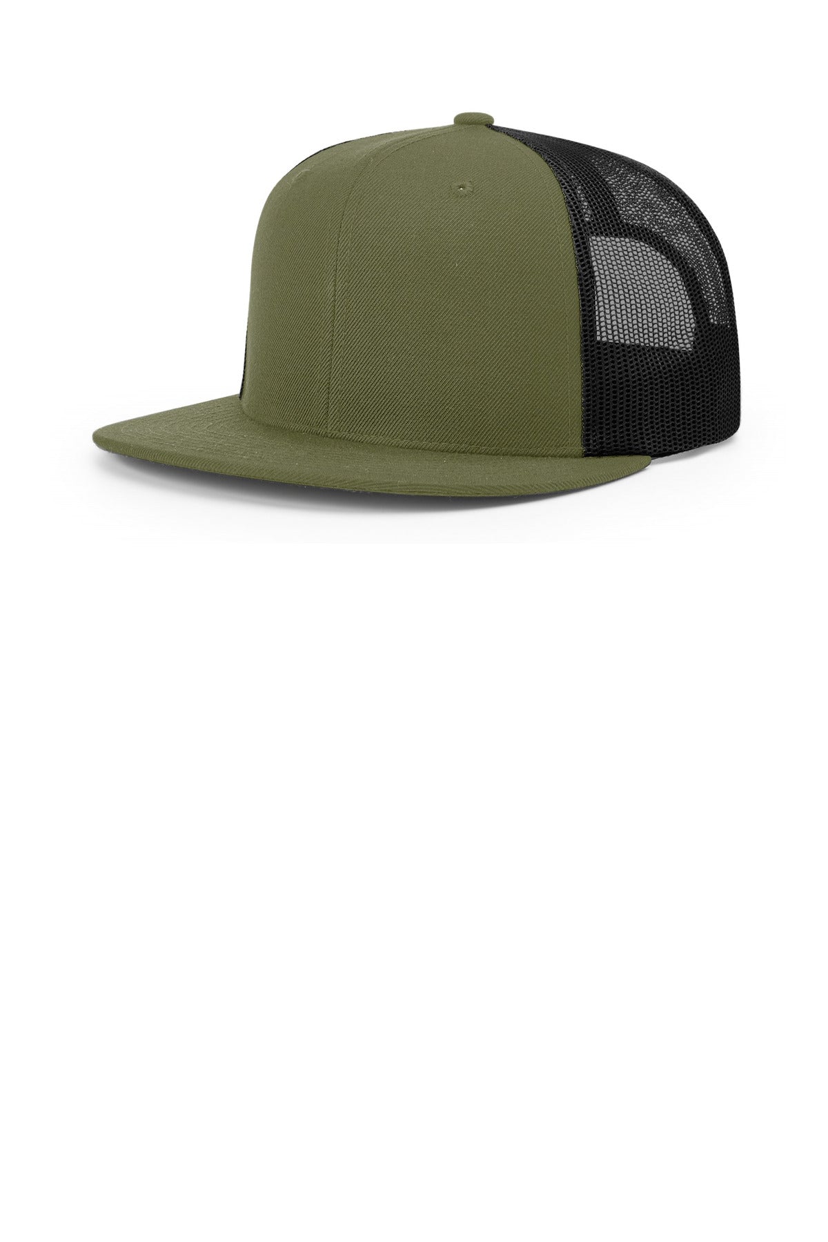 Custom Loden/ Black Acrylic-Wool Blend Flatbill Trucker 511, personalized by SanCanDo Swag in Argyle, TX