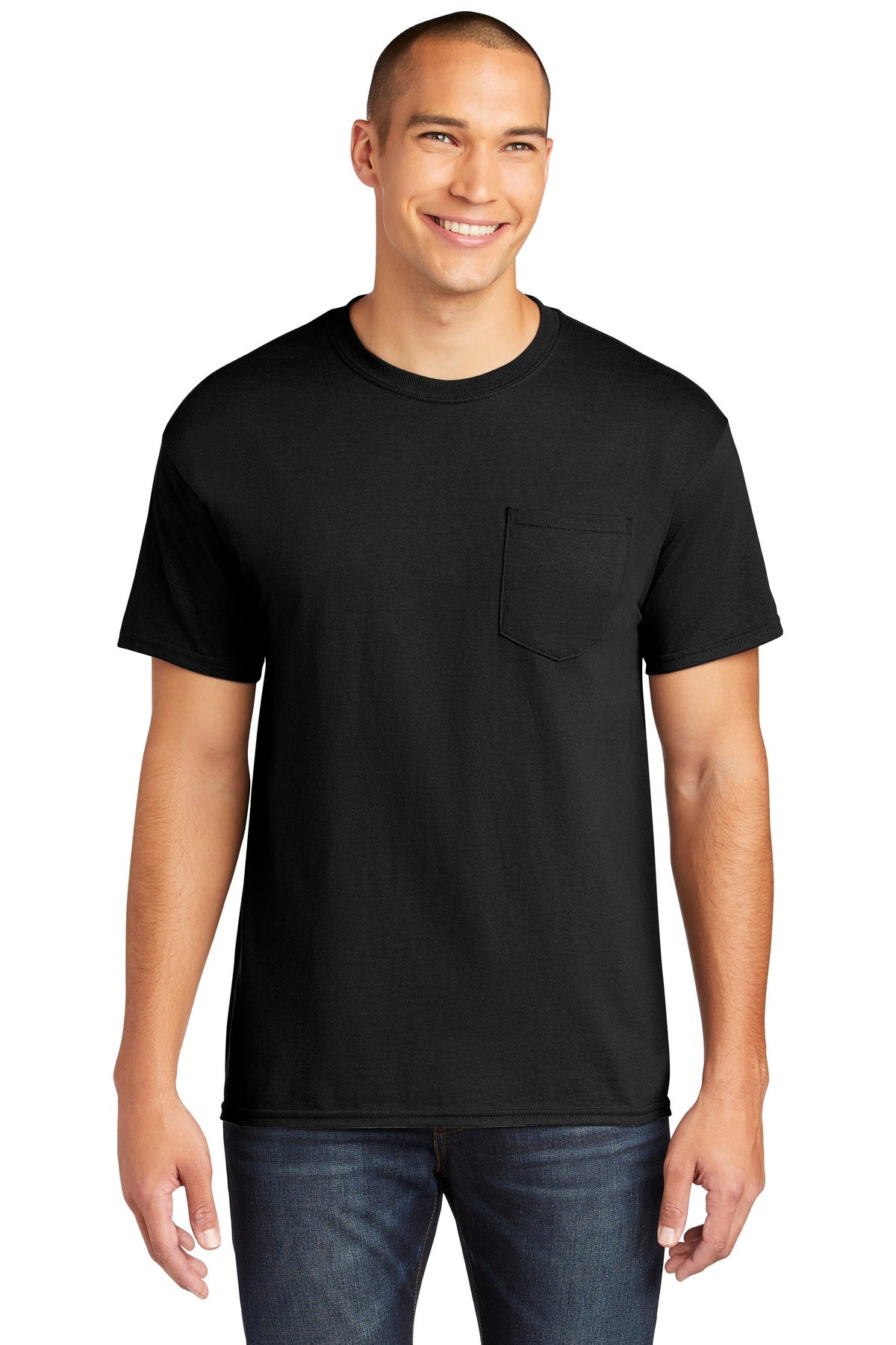 Custom Black Heavy Cotton 100% Cotton Pocket Tee 5300, personalized by SanCanDo Swag in Argyle, TX