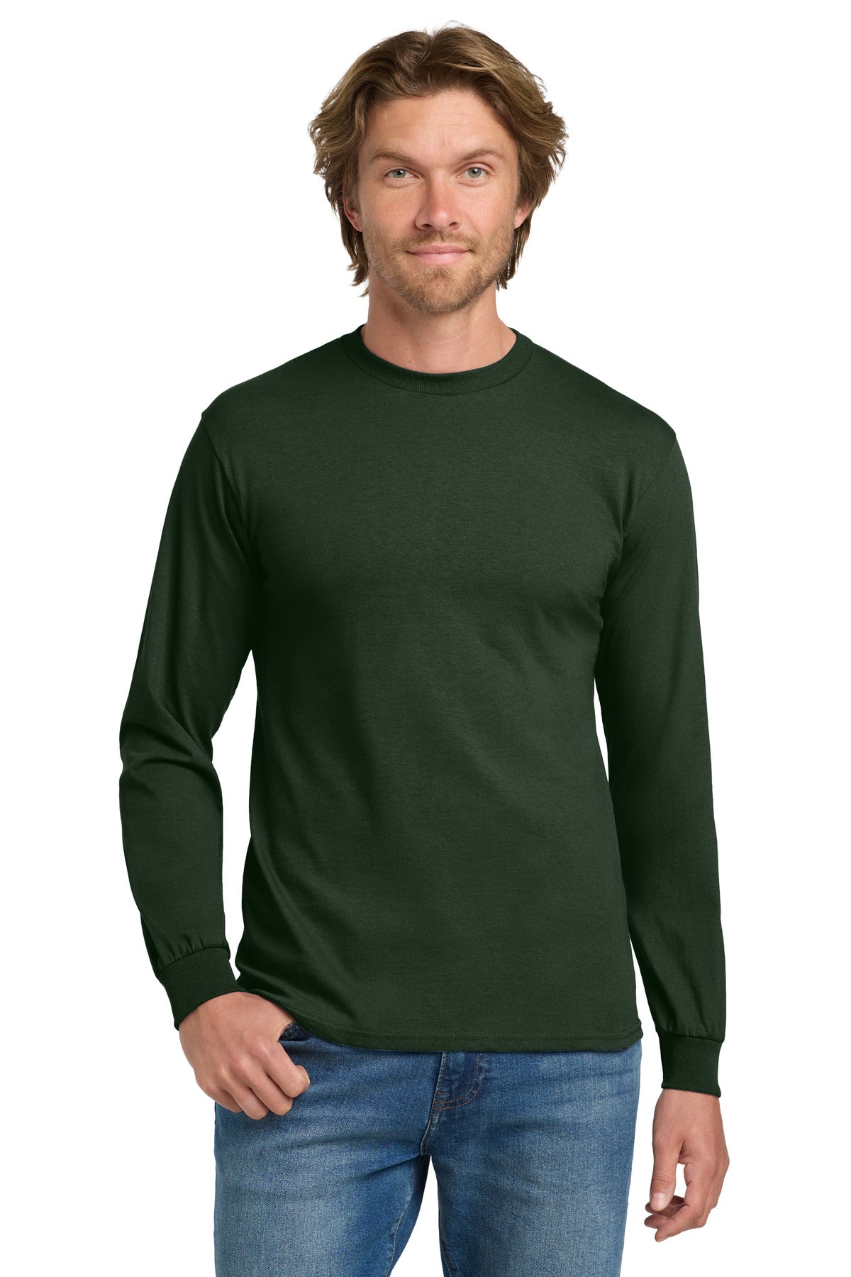 Custom Forest Heavy Cotton 100% Cotton Long Sleeve Tee 5400, personalized by SanCanDo Swag in Argyle, TX