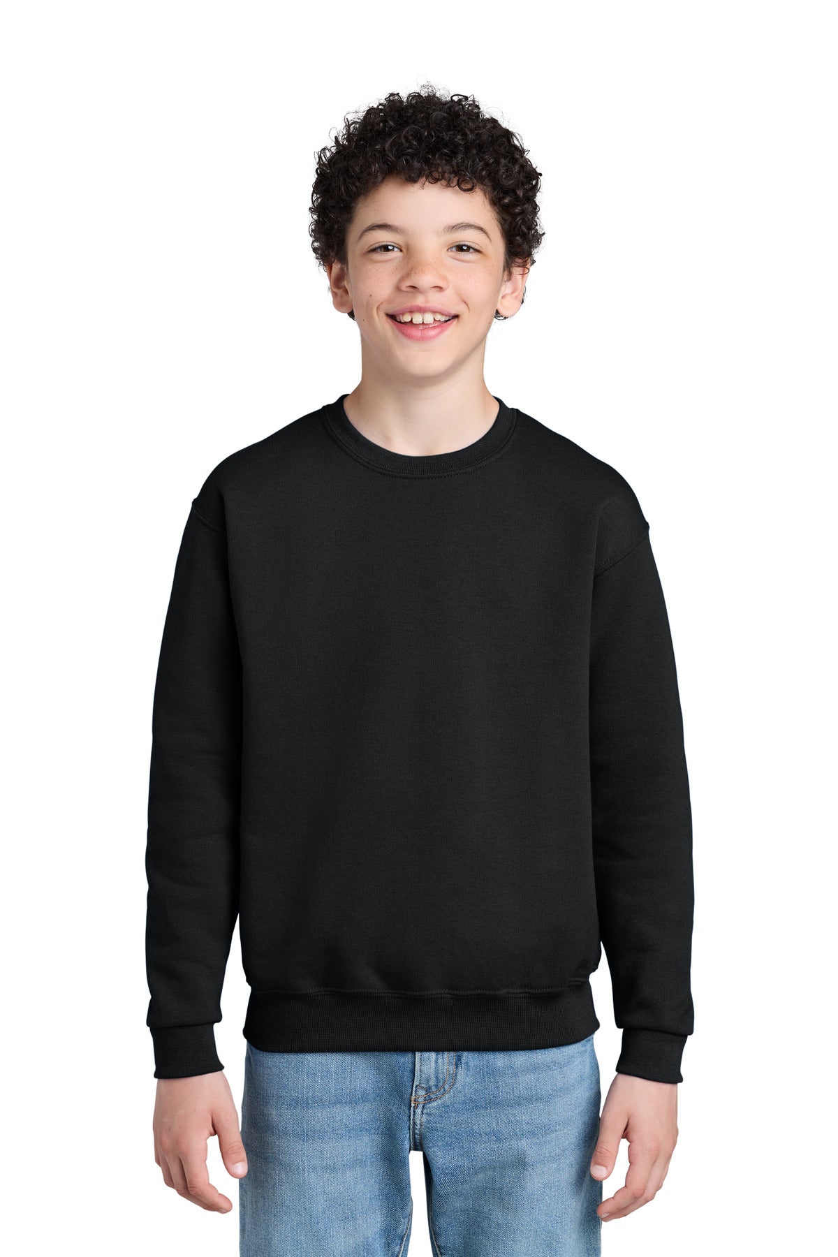 Custom Black Youth NuBlend Crewneck 562B, personalized by SanCanDo Swag in Argyle, TX