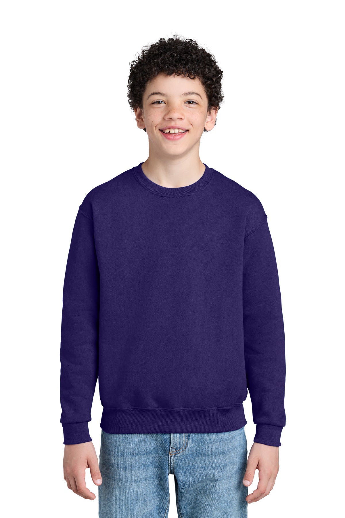Custom Deep Purple Youth NuBlend Crewneck 562B, personalized by SanCanDo Swag in Argyle, TX