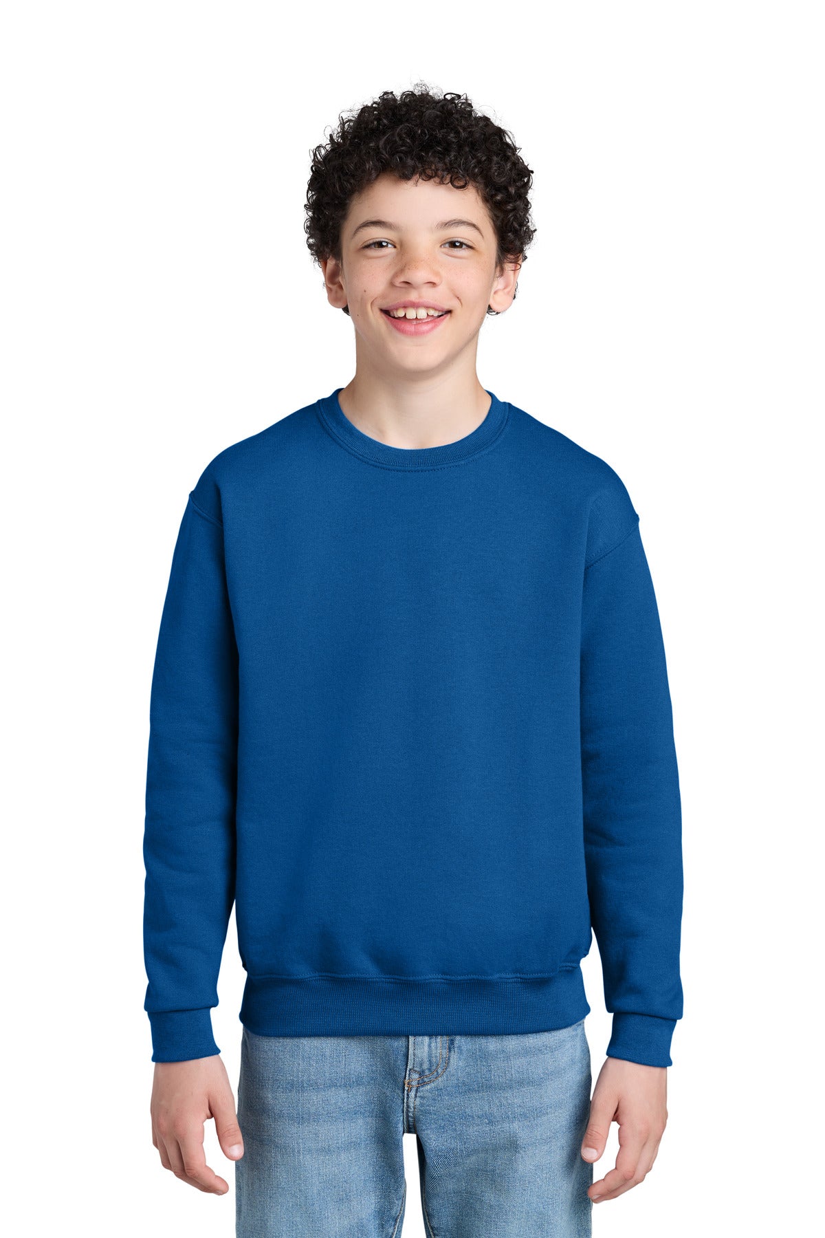 Custom Royal Youth NuBlend Crewneck 562B, personalized by SanCanDo Swag in Argyle, TX